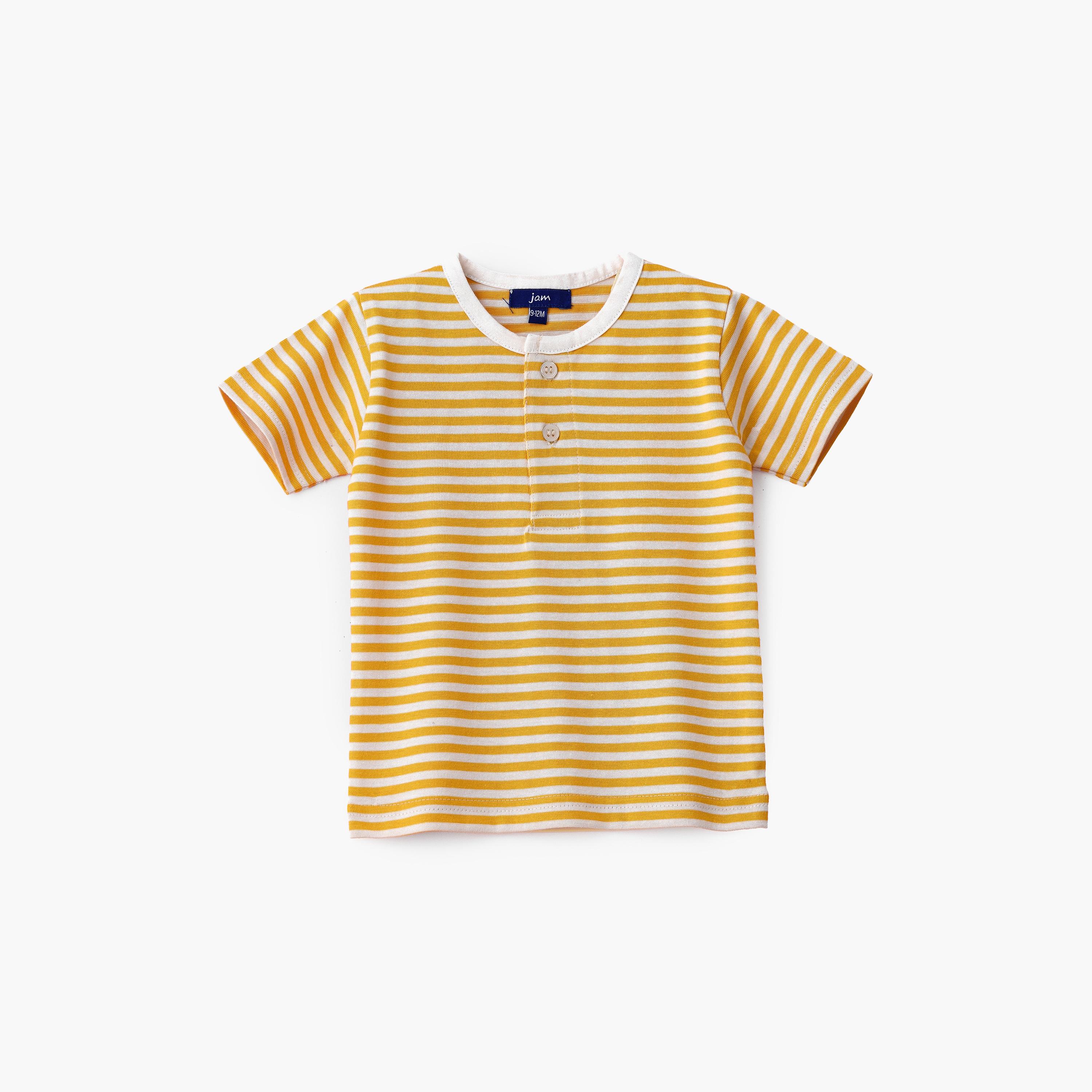 تي شيرت مخطط بأكمام قصيرة من يونيكيدز-baby-boys-clothing-tshirtsandpolos-image-1