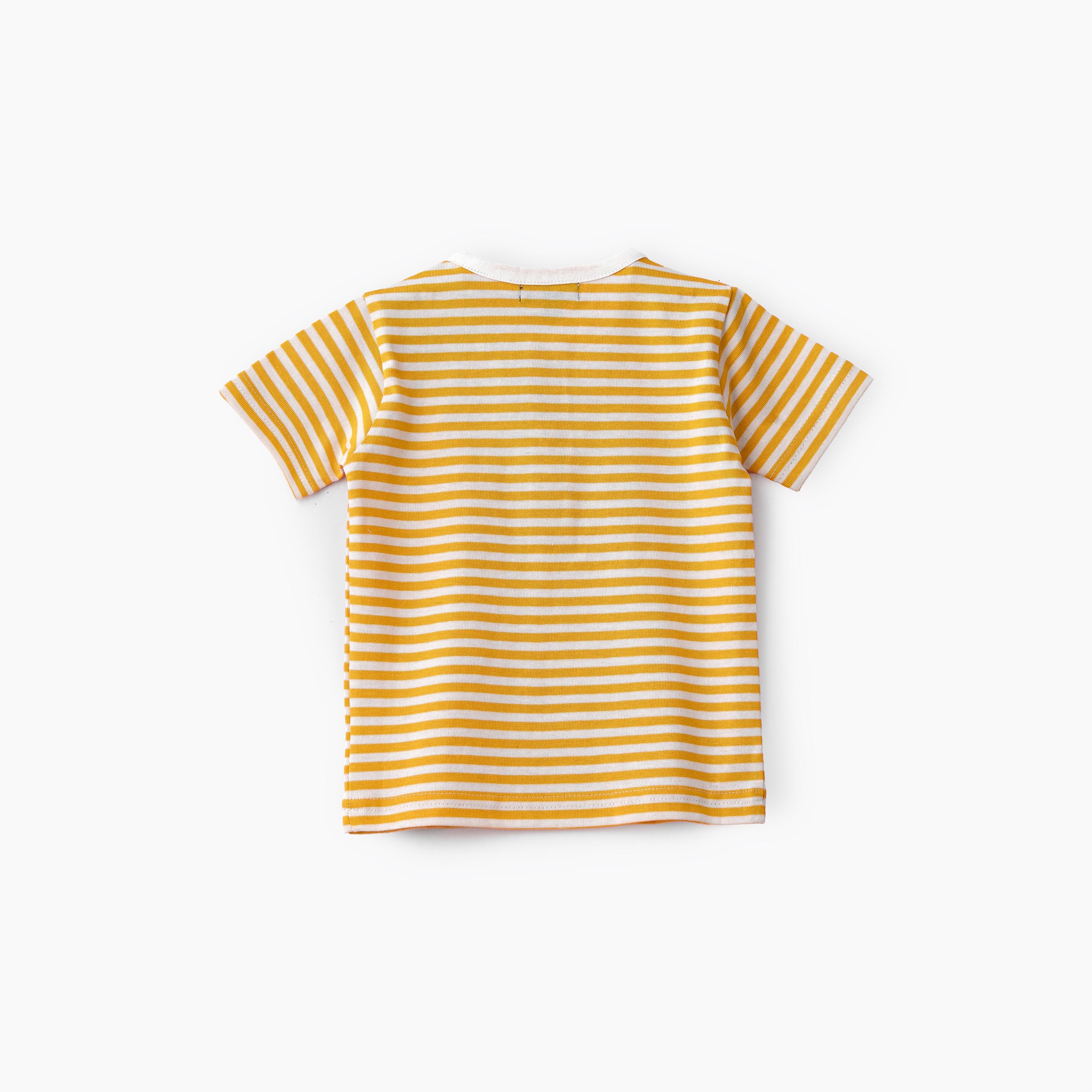 تي شيرت مخطط بأكمام قصيرة من يونيكيدز-baby-boys-clothing-tshirtsandpolos-image-2