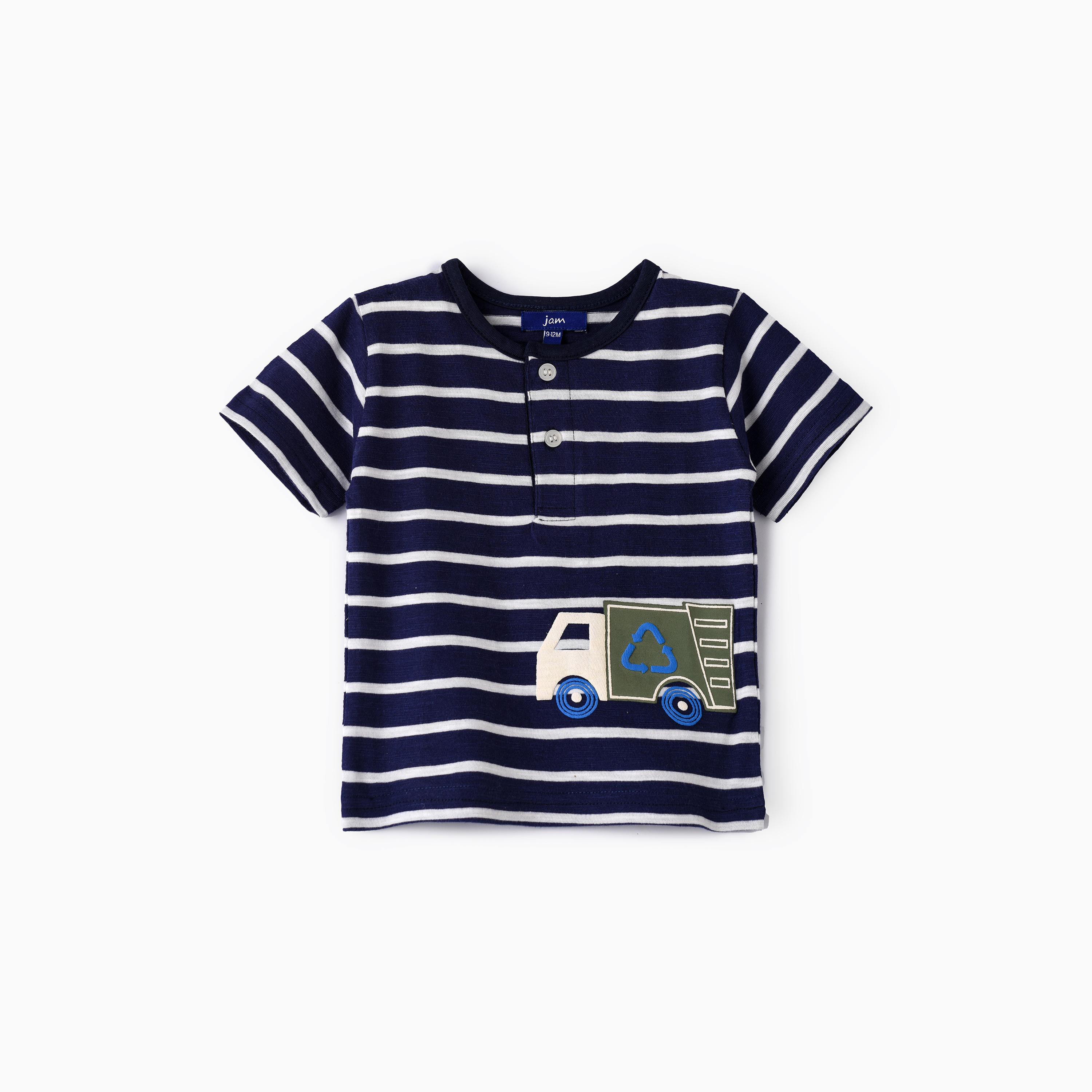 UniqKidz Striped Short Sleeves T-Shirt-baby-boys-clothing-tshirtsandpolos-image-1