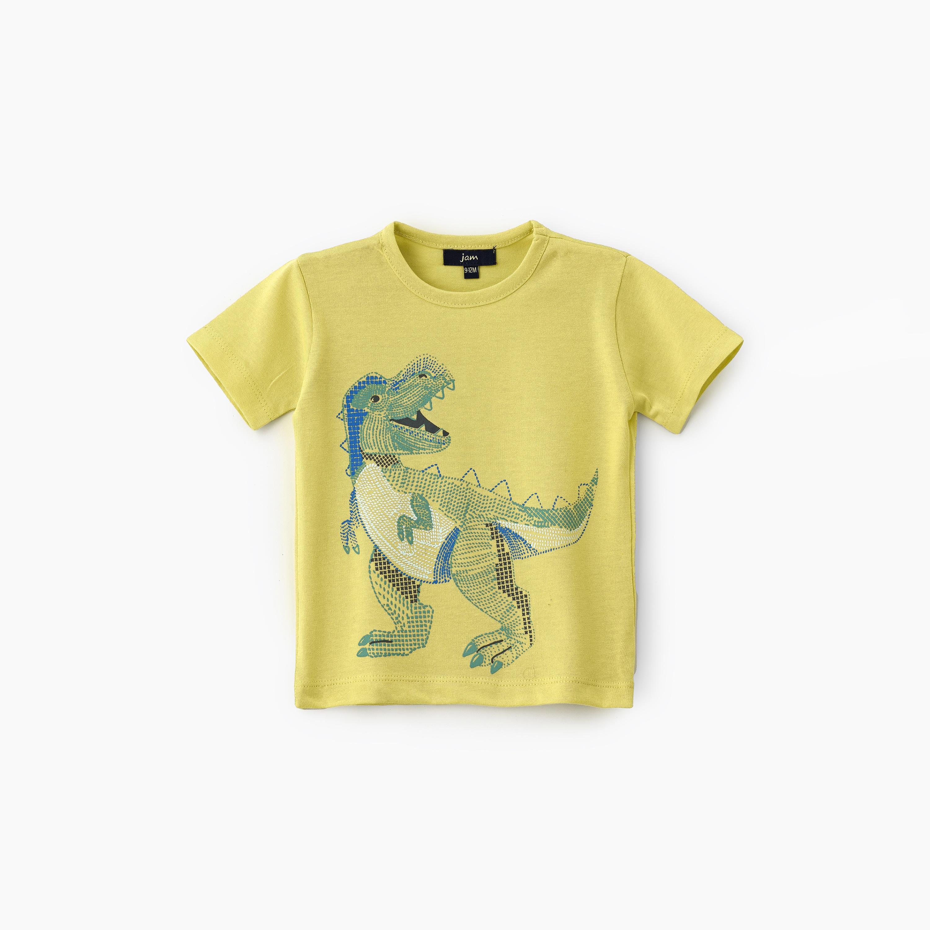 UniqKidz Dinosaur Printed Short Sleeves T-Shirt-baby-boys-clothing-tshirtsandpolos-image-1