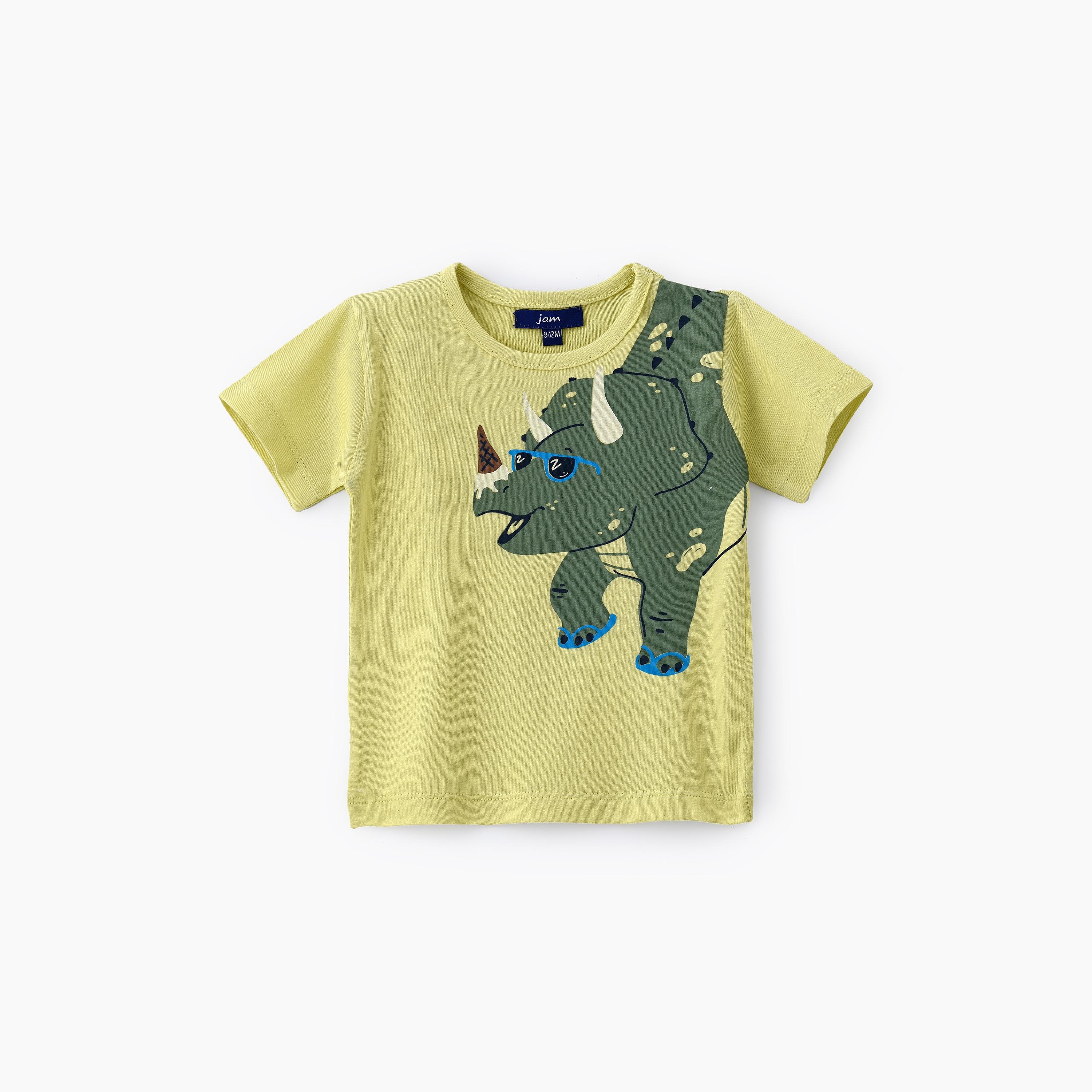 UniqKidz Dinosaur Printed Short Sleeves T-Shirt-baby-boys-clothing-tshirtsandpolos-image-1