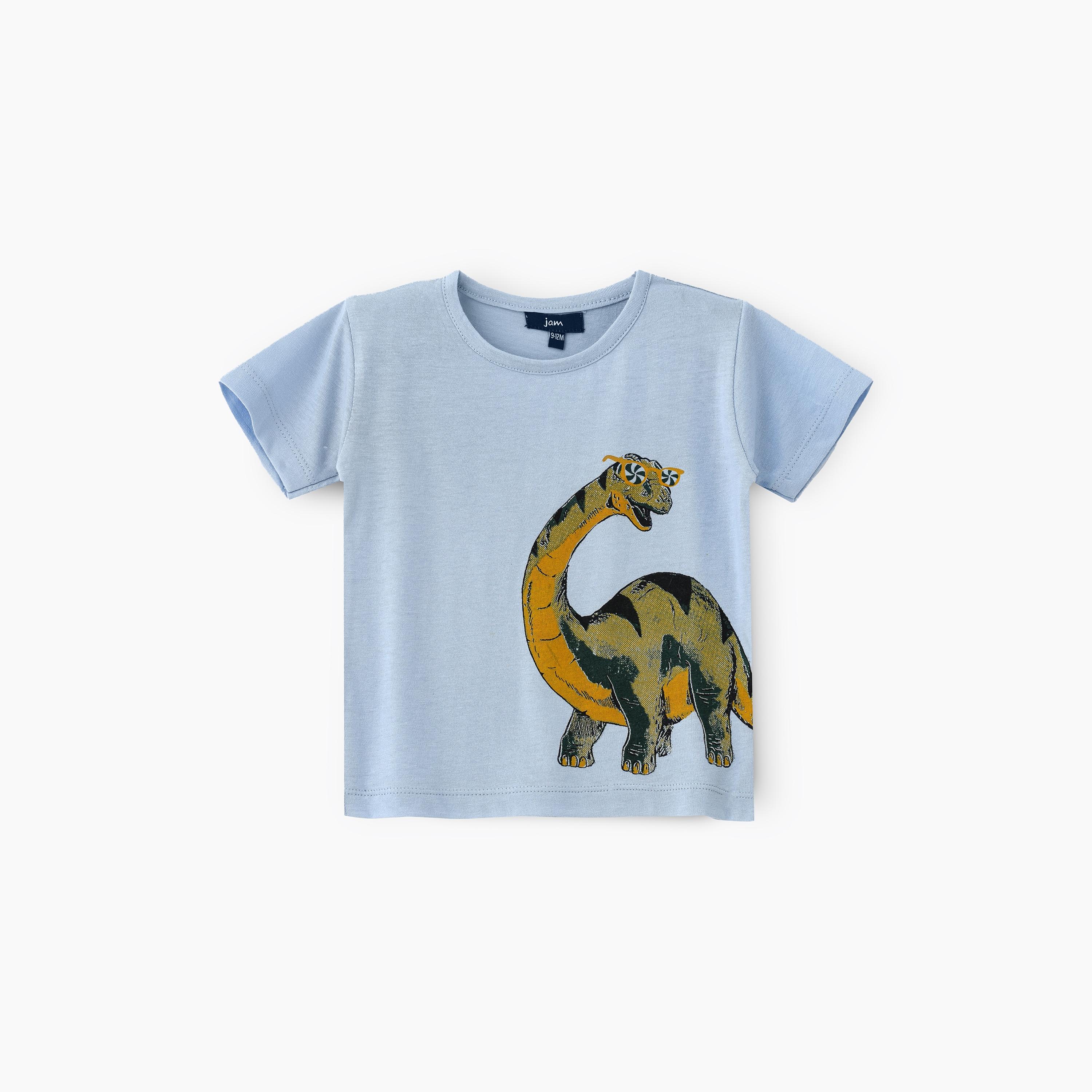 UniqKidz Dinosaur Printed Short Sleeves T-Shirt-baby-boys-clothing-tshirtsandpolos-image-1