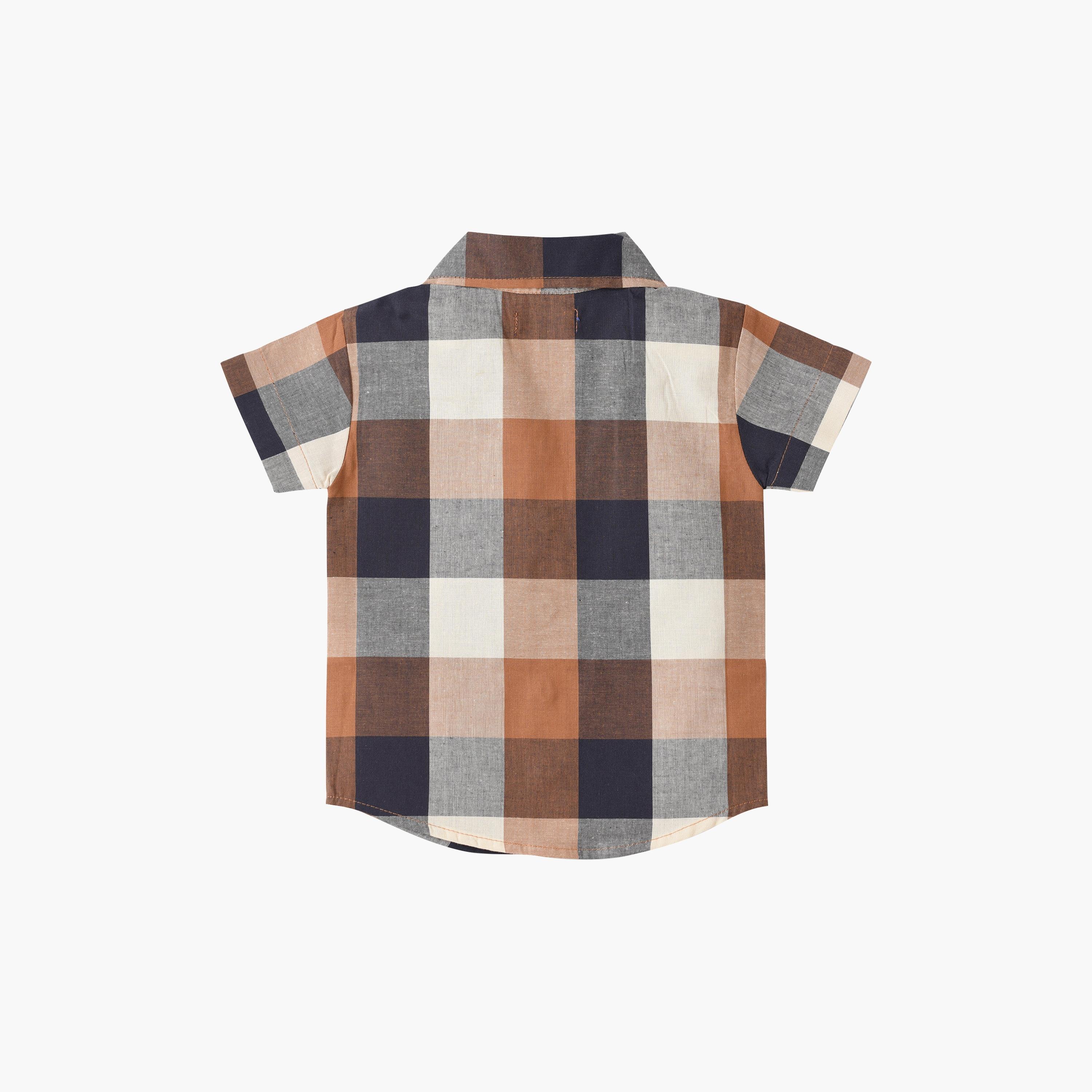 UniqKidz Cotton Short Sleeves Checked Shirt-baby-boys-clothing-shirts-image-2