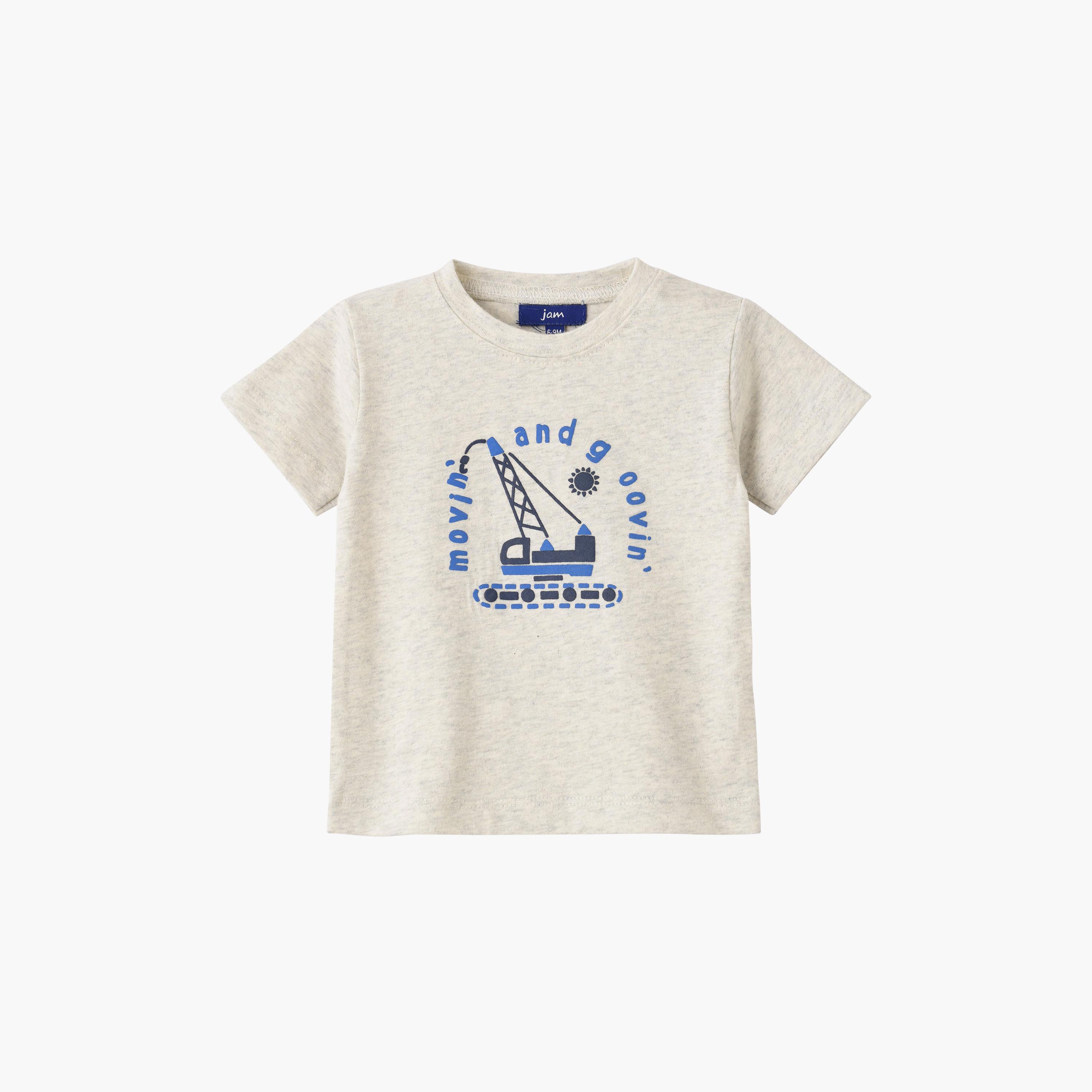 UniqKidz Cotton Short Sleeves Truck Embroidered T-Shirt-baby-boys-clothing-tshirtsandpolos-image-1