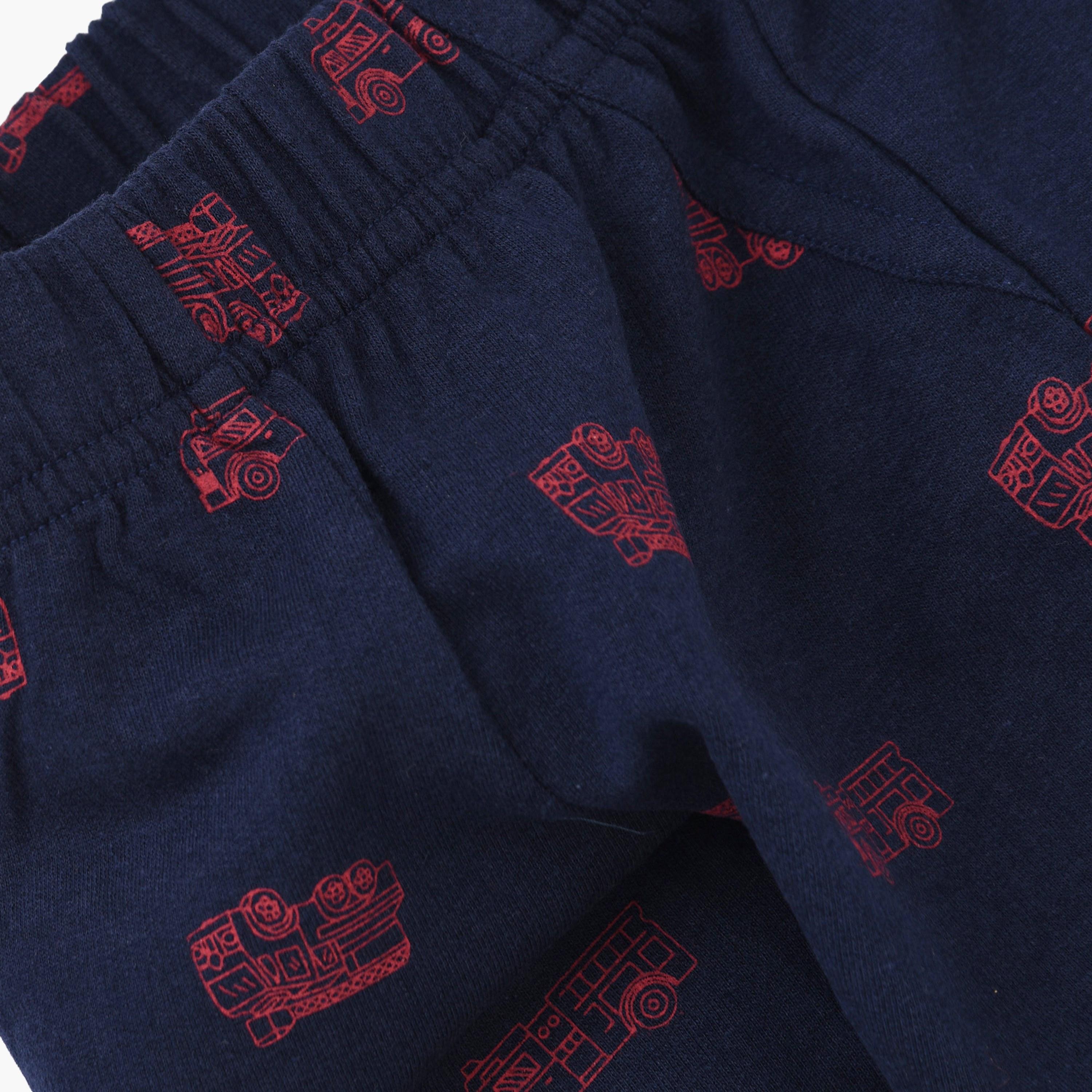 UniqKidz Cotton Truck Printed Elasticated Knit Shorts-boys-clothing-bottoms-shorts-image-3