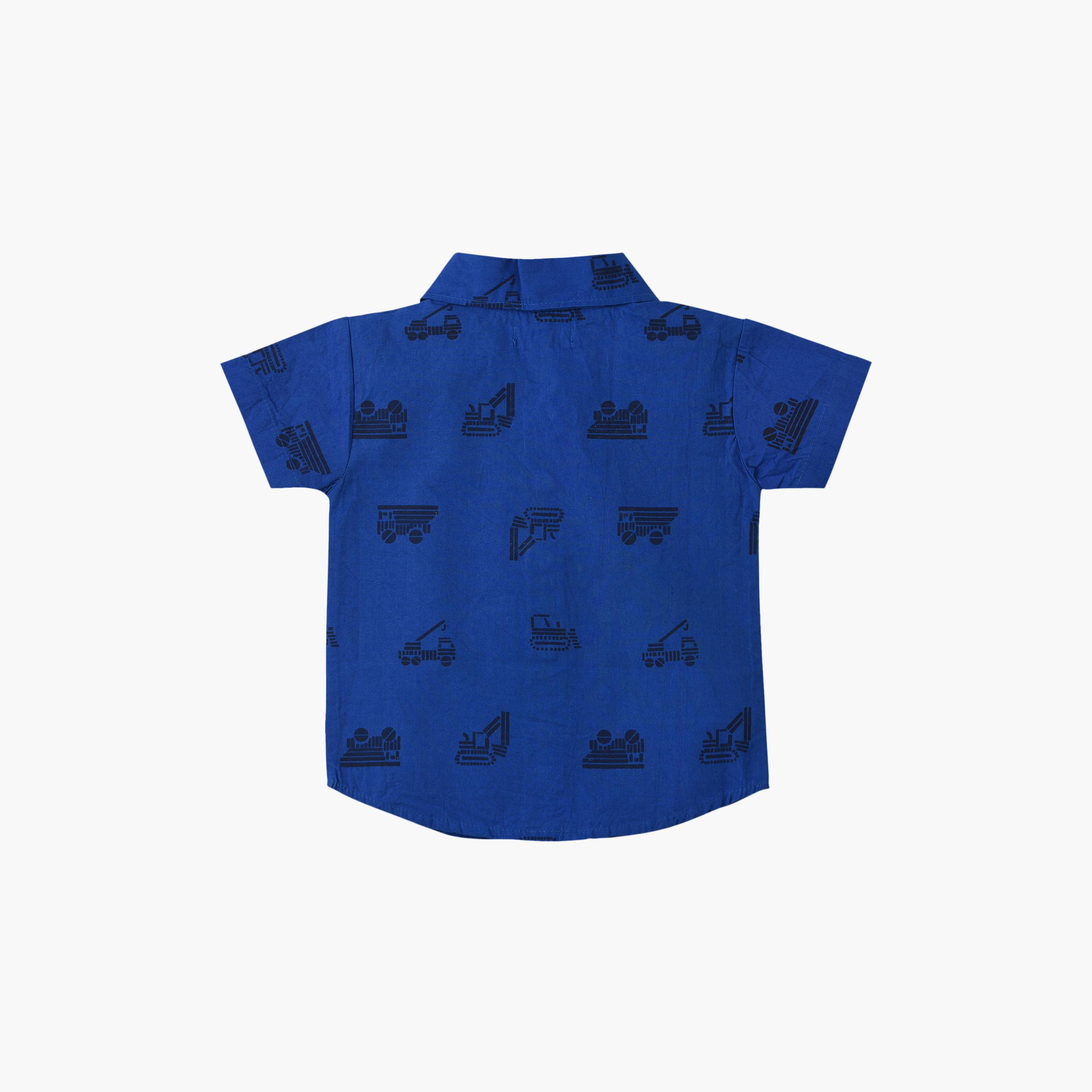 UniqKidz Cotton Short Sleeves Printed Shirt-baby-boys-clothing-shirts-image-2