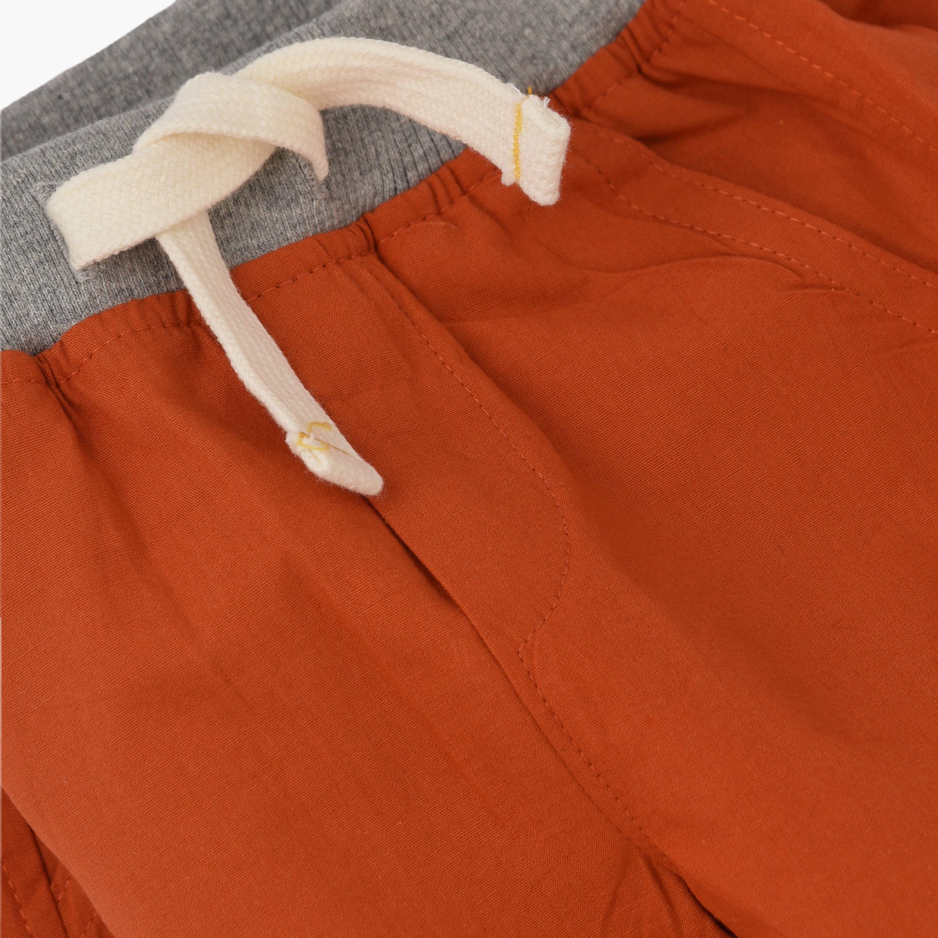 UniqKidz Cotton Solid Elasticated Drawstring Woven Shorts-boys-clothing-bottoms-shorts-image-3