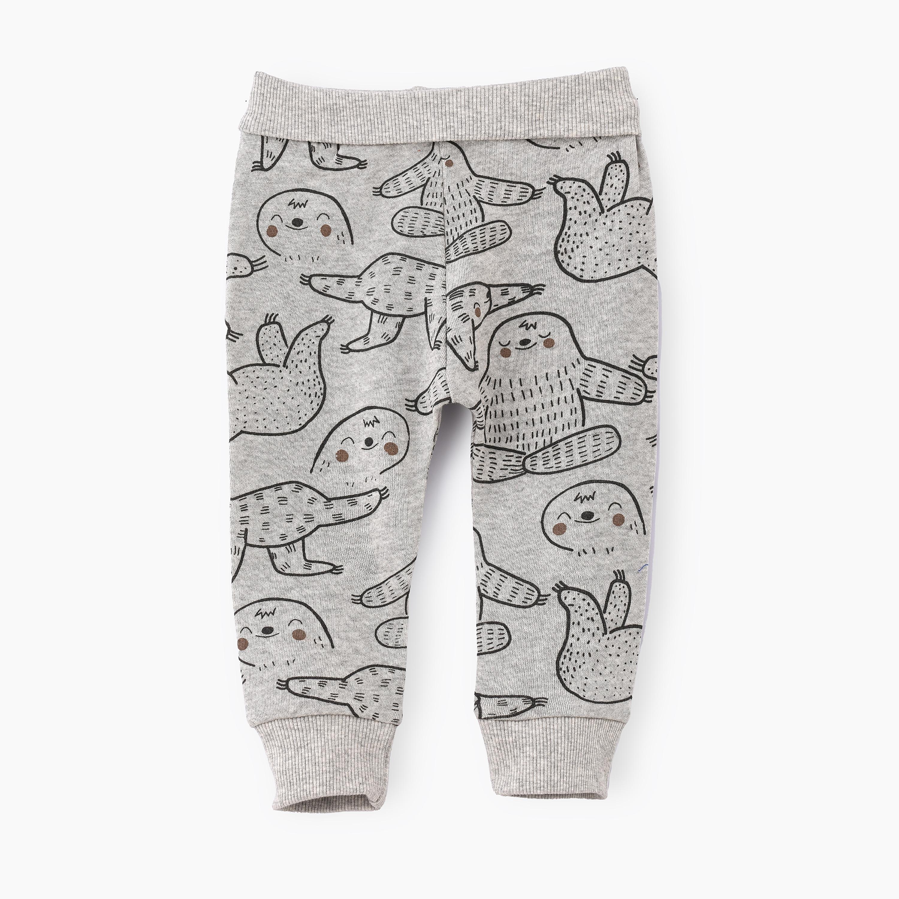 UniqKidz Sloth Printed Elasticated Joggers-baby-boys-clothing-bottoms-joggersandtrackpants-image-1