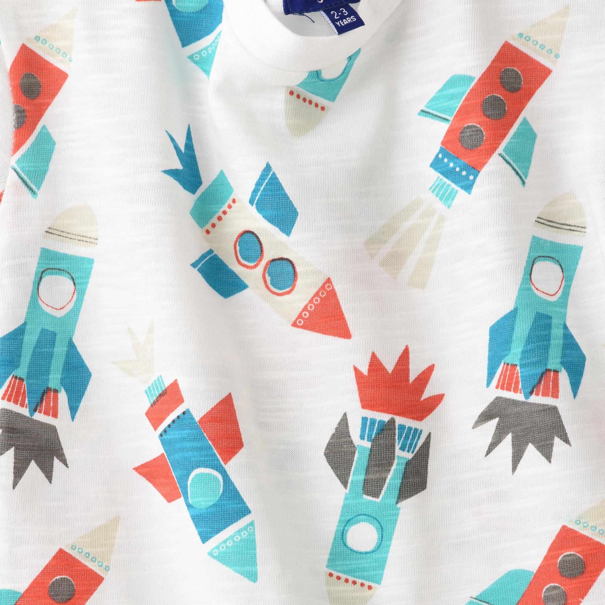 UniqKidz Cotton Short Sleeves Rockets Printed T- Shirt-boys-clothing-tshirtsandpolos-image-3