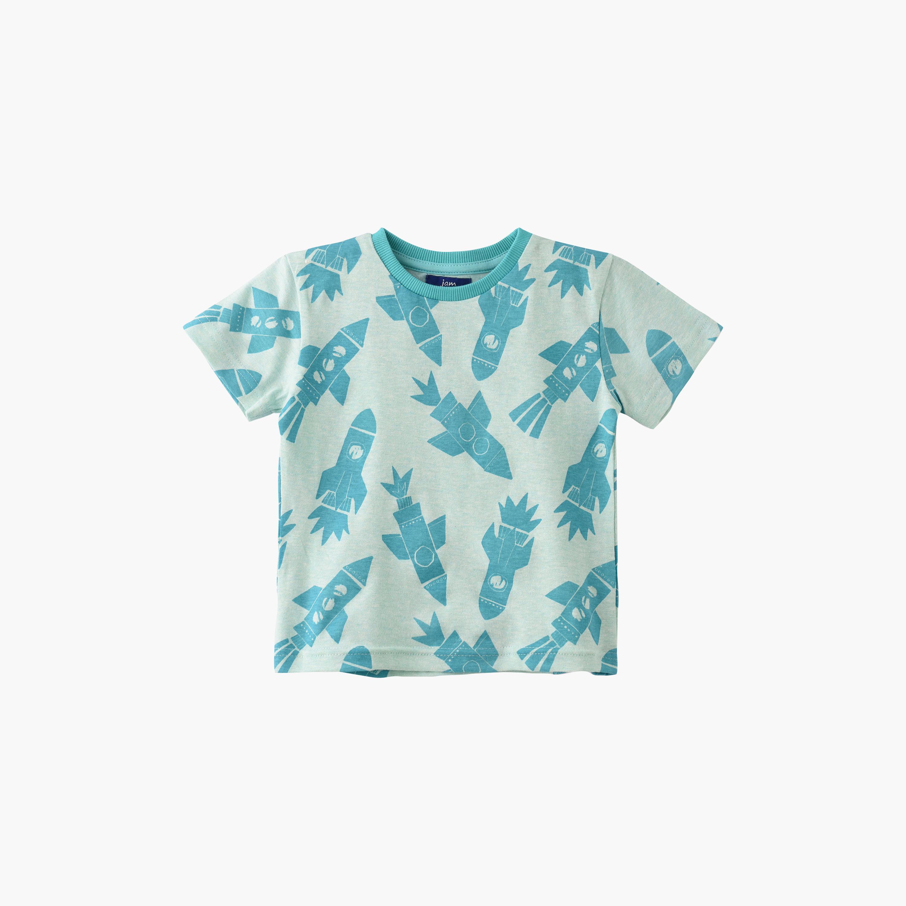 UniqKidz Cotton Short Sleeves Rockets Printed T- Shirt-boys-clothing-tshirtsandpolos-image-1