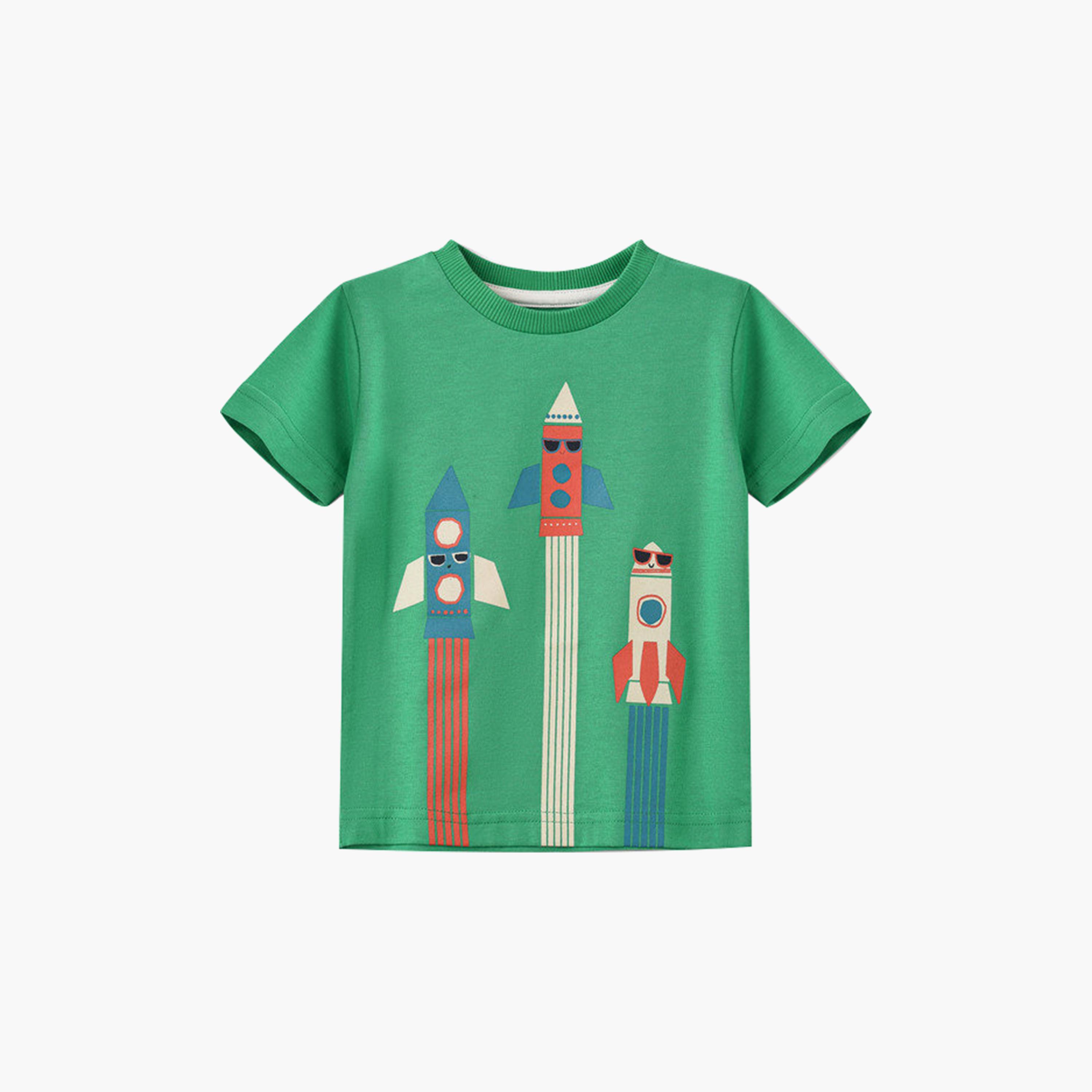UniqKidz Cotton Short Sleeves Rocket Embroidered T-Shirt-boys-clothing-tshirtsandpolos-image-1