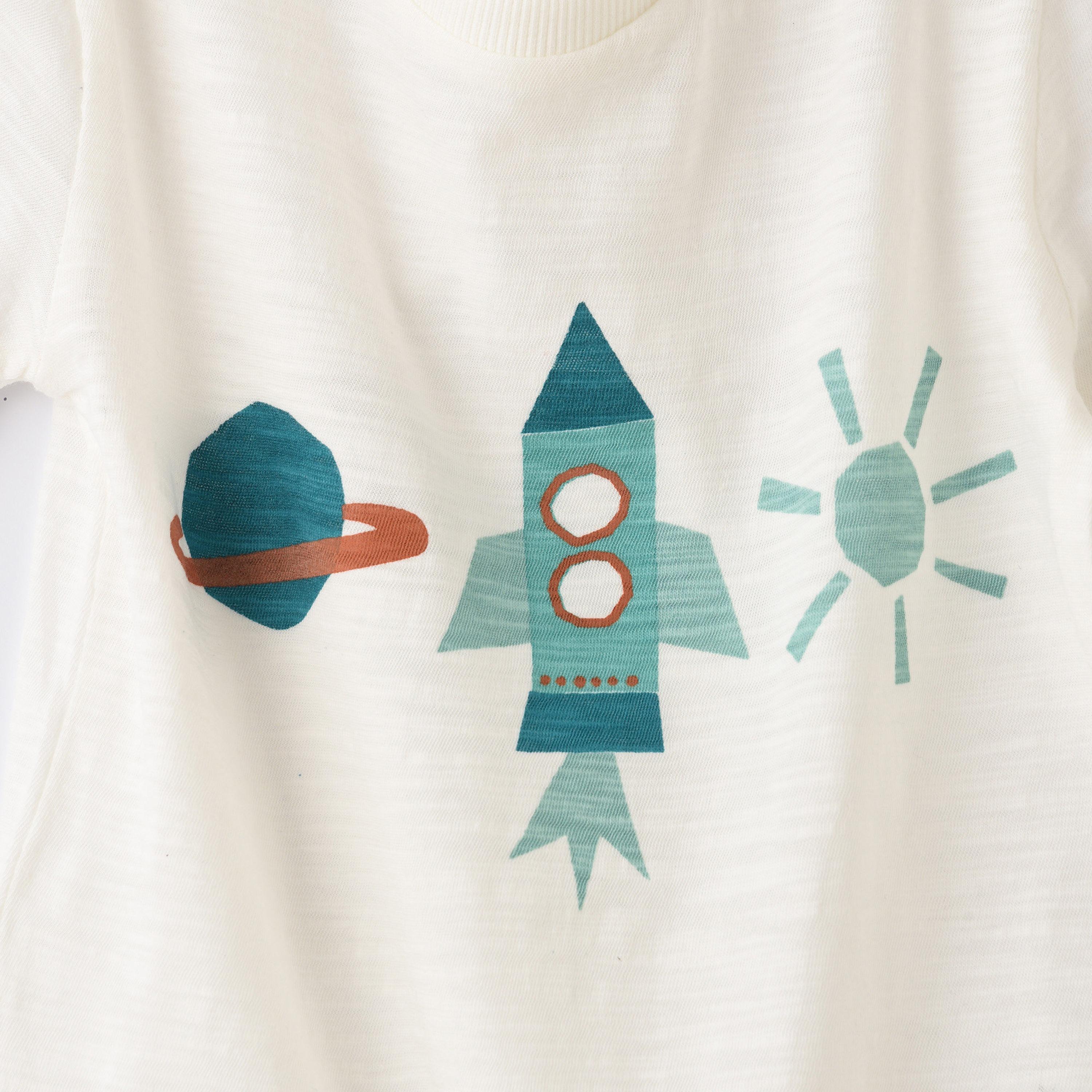 UniqKidz Cotton Short Sleeves Rocket Printed T- Shirt-boys-clothing-tshirtsandpolos-image-3