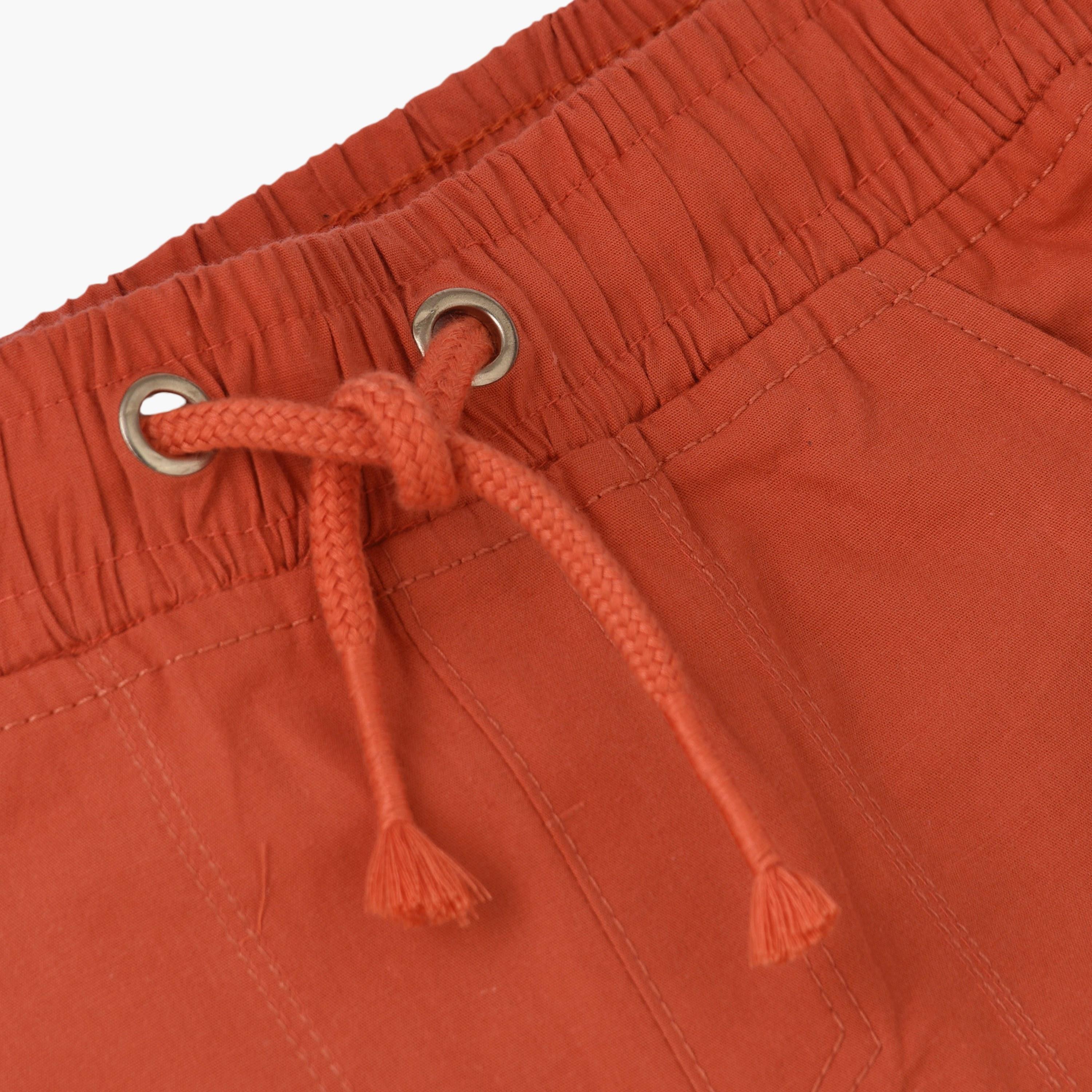 UniqKidz Cotton Solid Elasticated Drawstring Woven Shorts-boys-clothing-bottoms-shorts-image-3