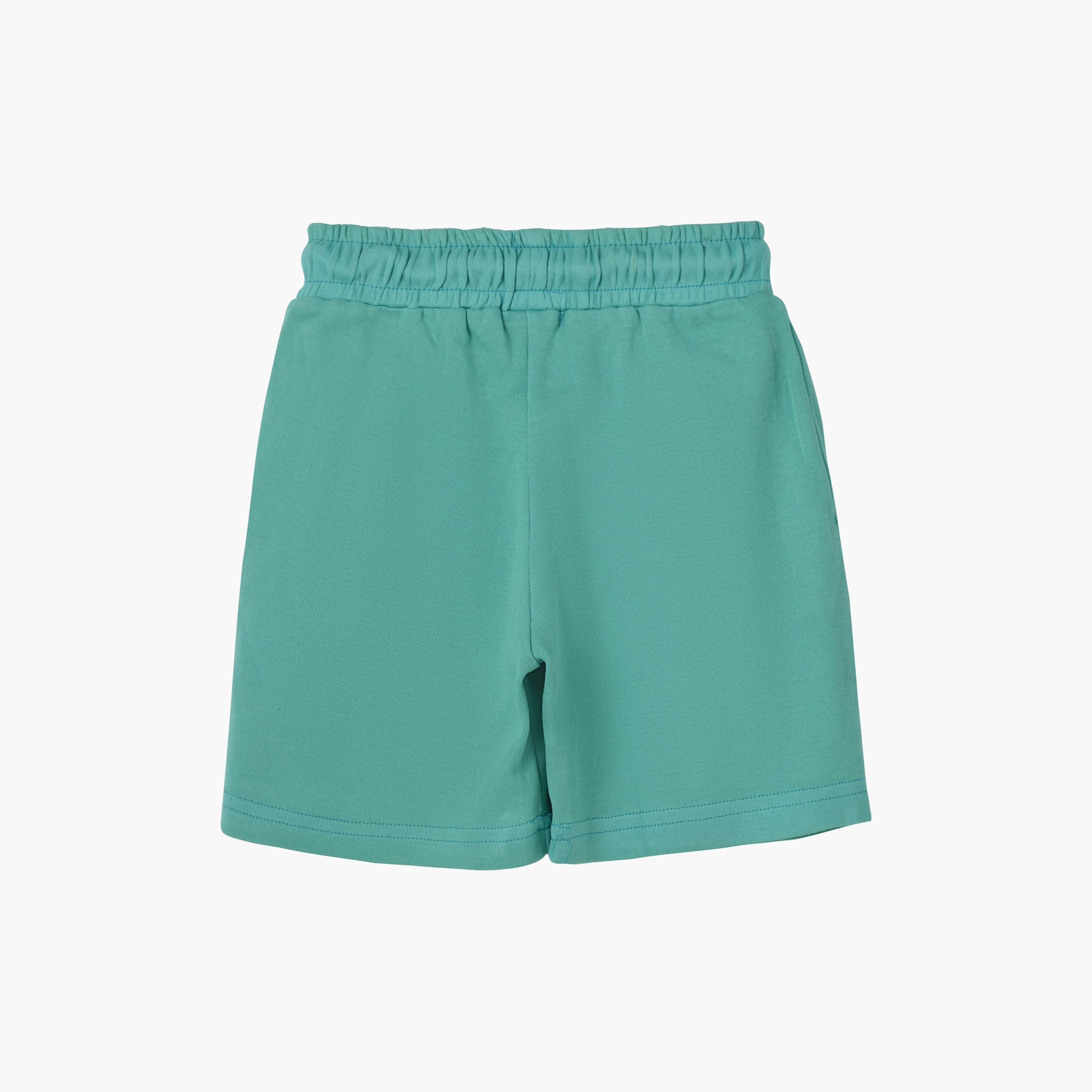 UniqKidz Cotton Solid Elasticated Drawstring Knit Shorts-boys-clothing-bottoms-shorts-image-2