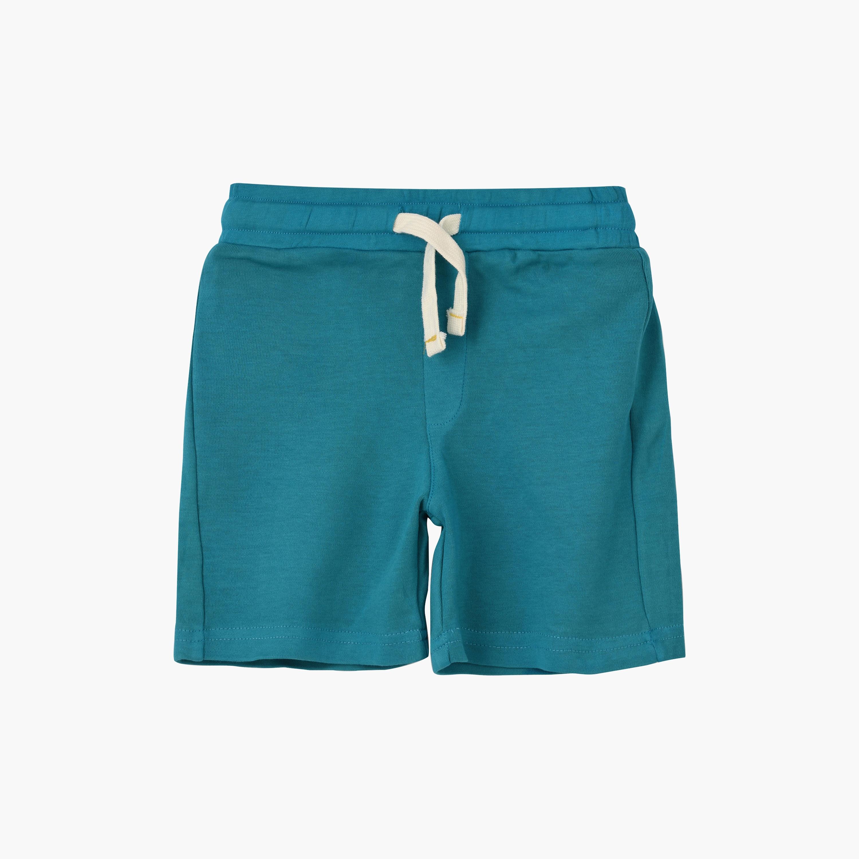 UniqKidz Cotton Solid Elasticated Drawstring Knit Shorts-boys-clothing-bottoms-shorts-image-1