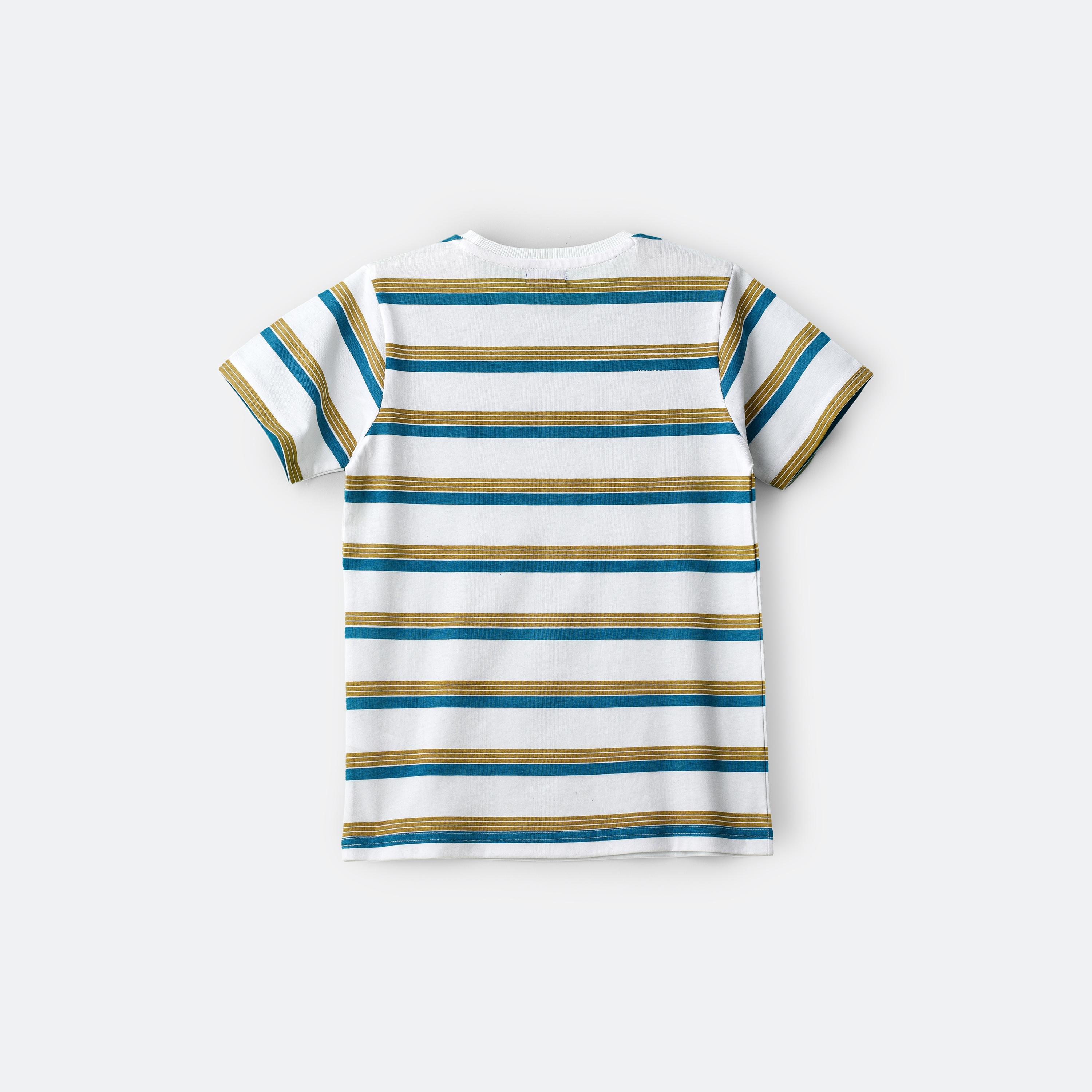 تي شيرت مخطط بأكمام قصيرة من يونيكيدز-boys-clothing-tshirtsandpolos-image-2