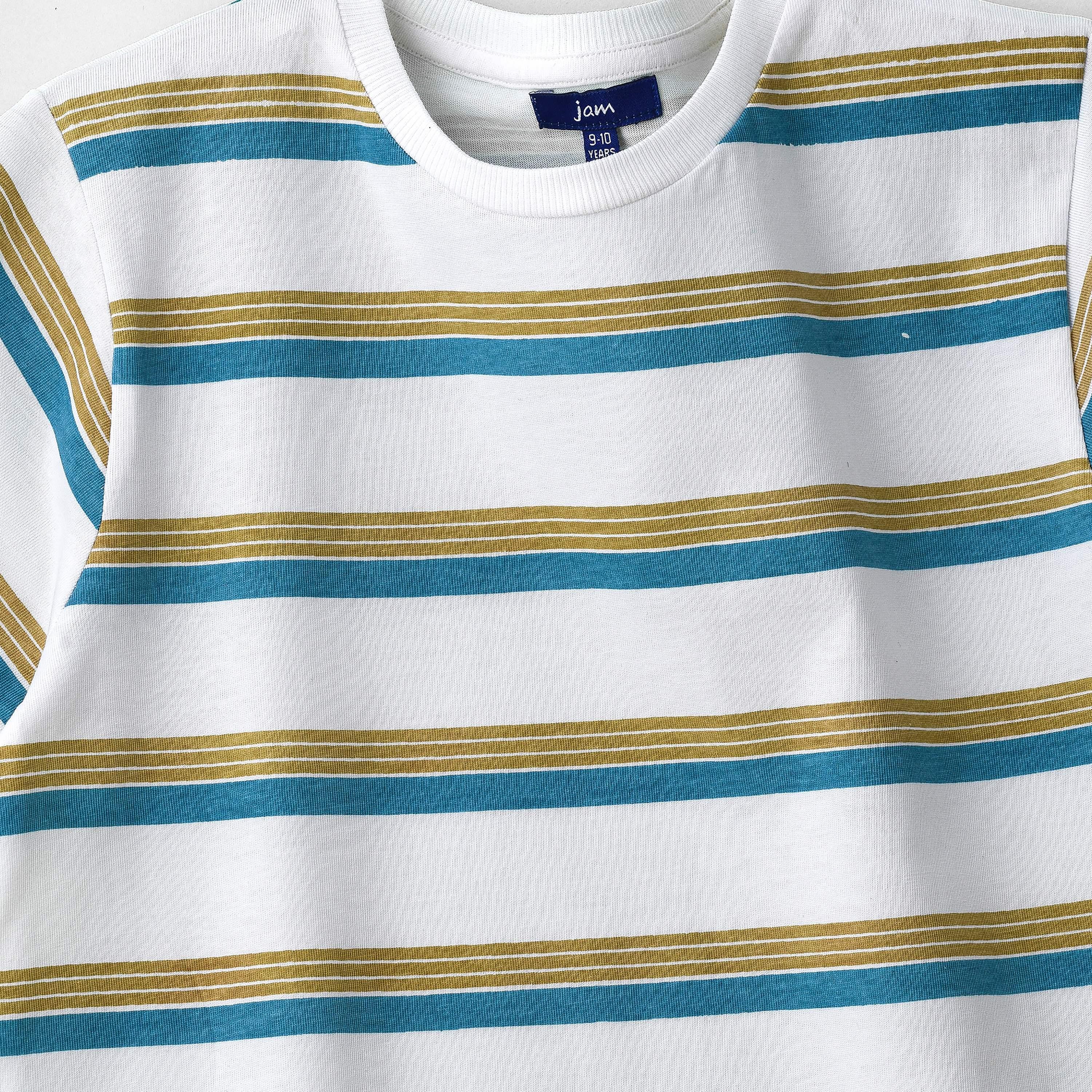تي شيرت مخطط بأكمام قصيرة من يونيكيدز-boys-clothing-tshirtsandpolos-image-3