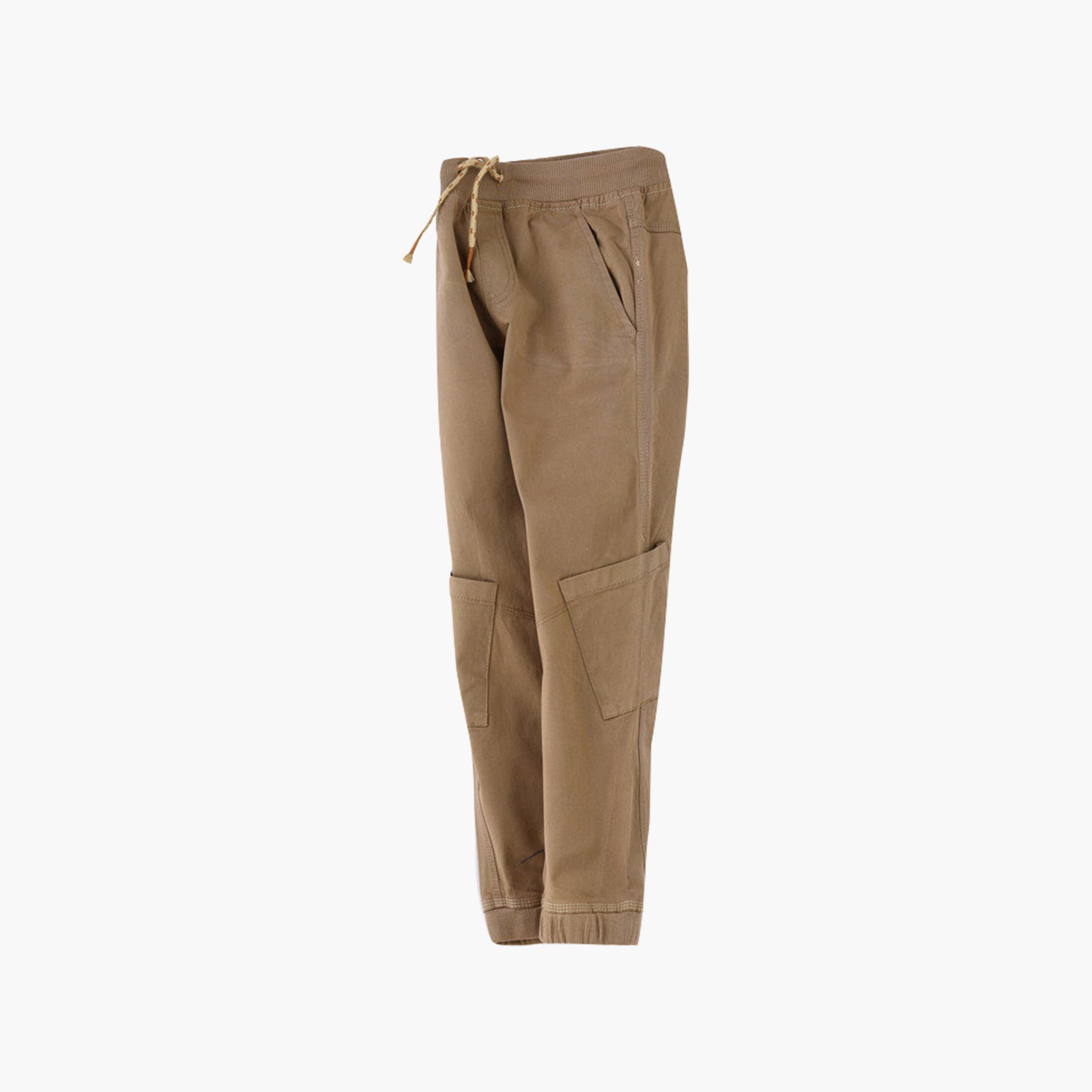 بنطال جوغر سادة بخصر مطاطي ورباط سحب من يونيك كيدز-boys-clothing-bottoms-joggersandtrackpants-image-2