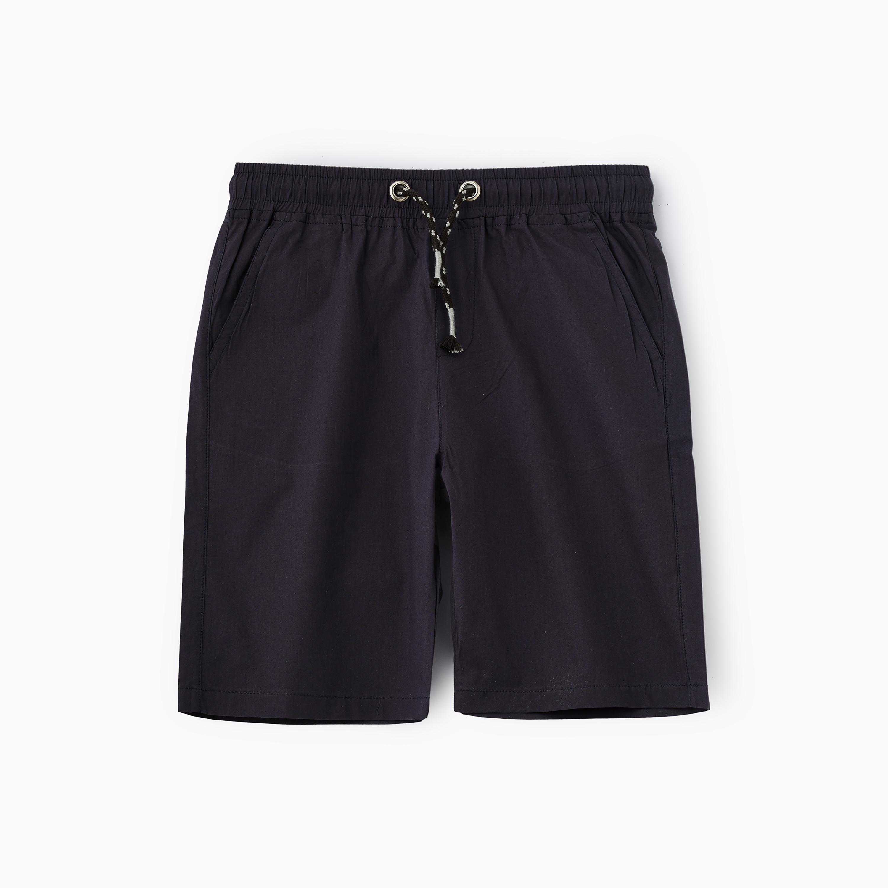UniqKidz Solid Elasticated Shorts-boys-clothing-bottoms-shorts-image-1
