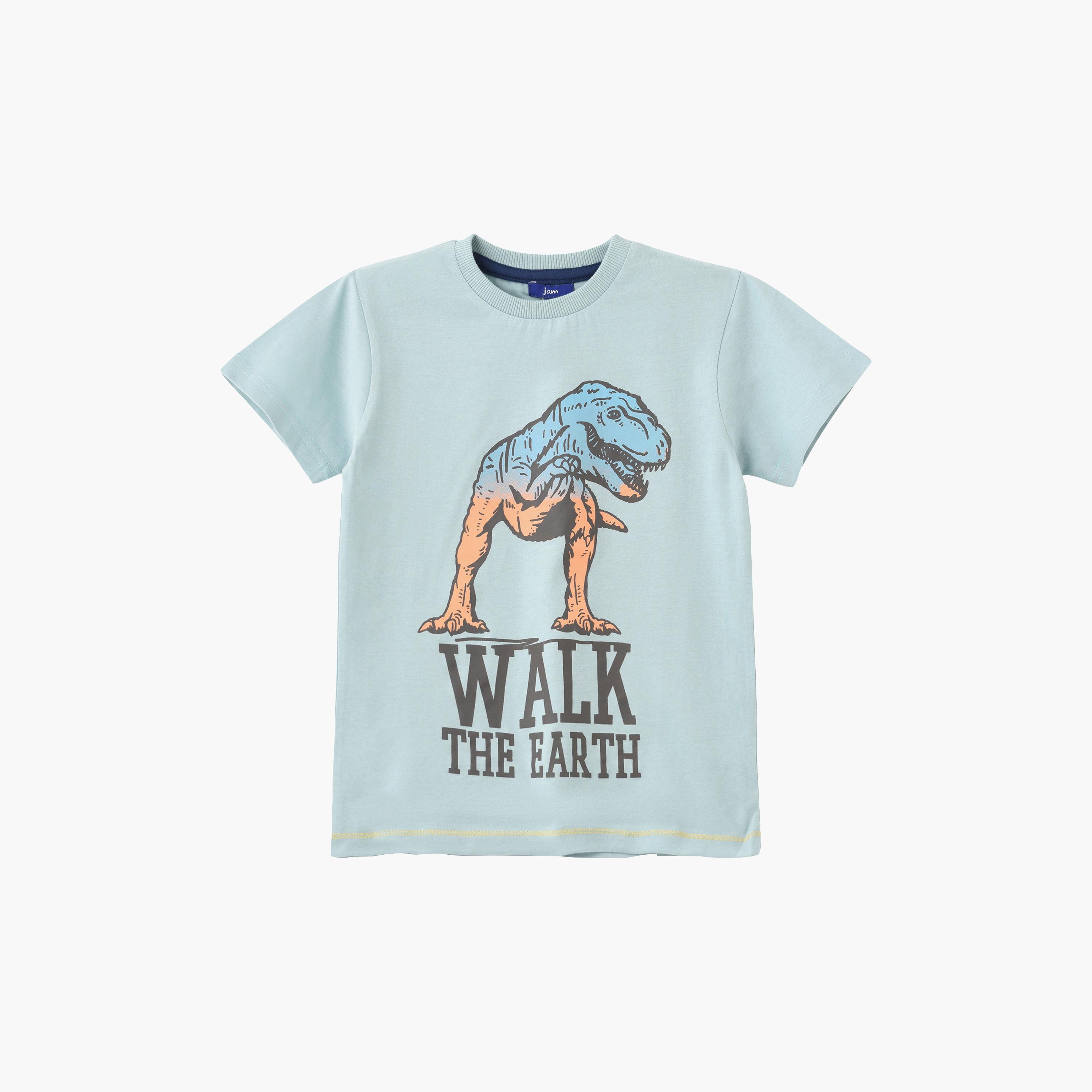 UniqKidz Cotton Short Sleeves Dino Printed T- Shirt-boys-clothing-tshirtsandpolos-image-1