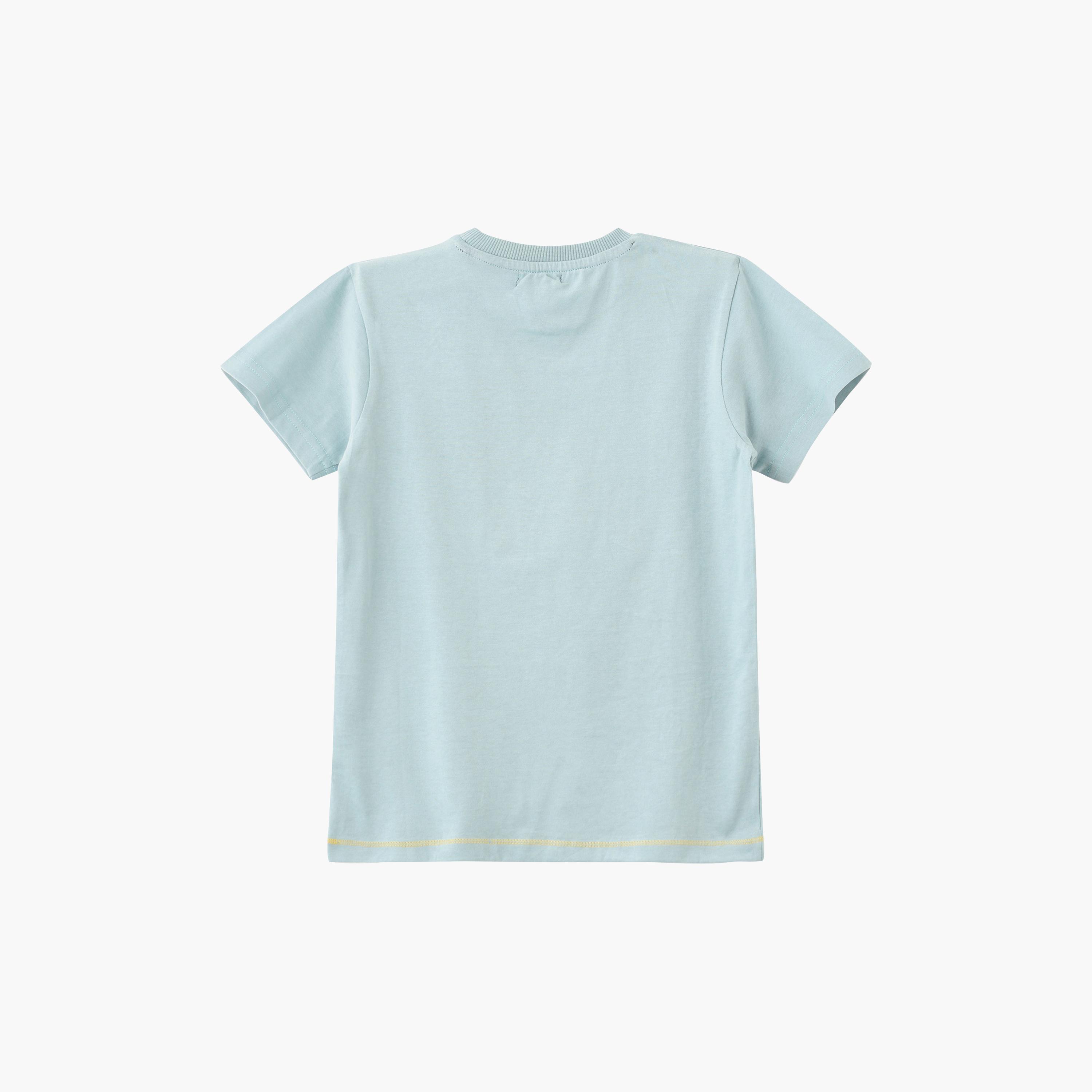 UniqKidz Cotton Short Sleeves Dino Printed T- Shirt-boys-clothing-tshirtsandpolos-image-2
