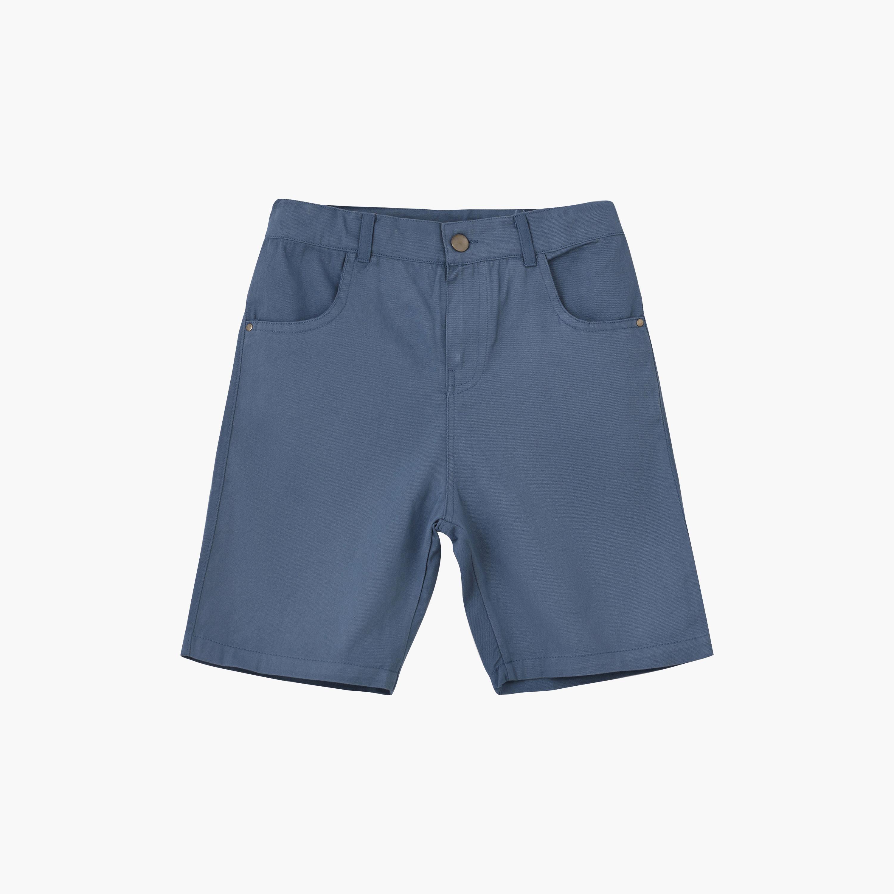 UniqKidz Cotton Solid Buttoned Woven Shorts-boys-clothing-bottoms-shorts-image-1
