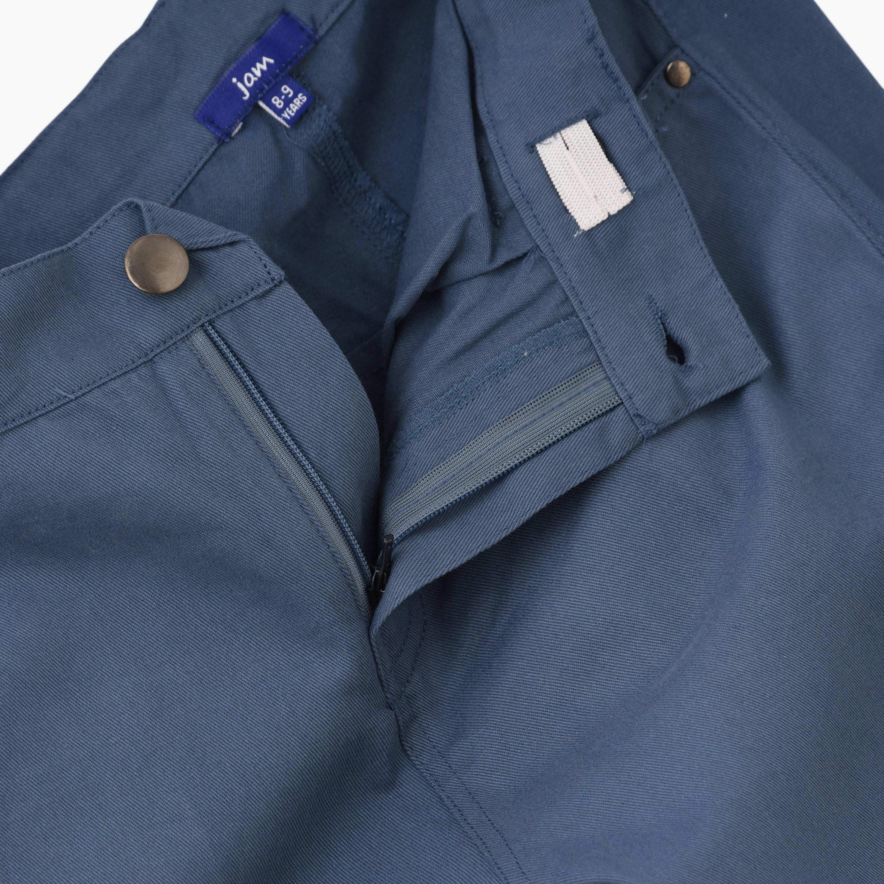 UniqKidz Cotton Solid Buttoned Woven Shorts-boys-clothing-bottoms-shorts-image-3