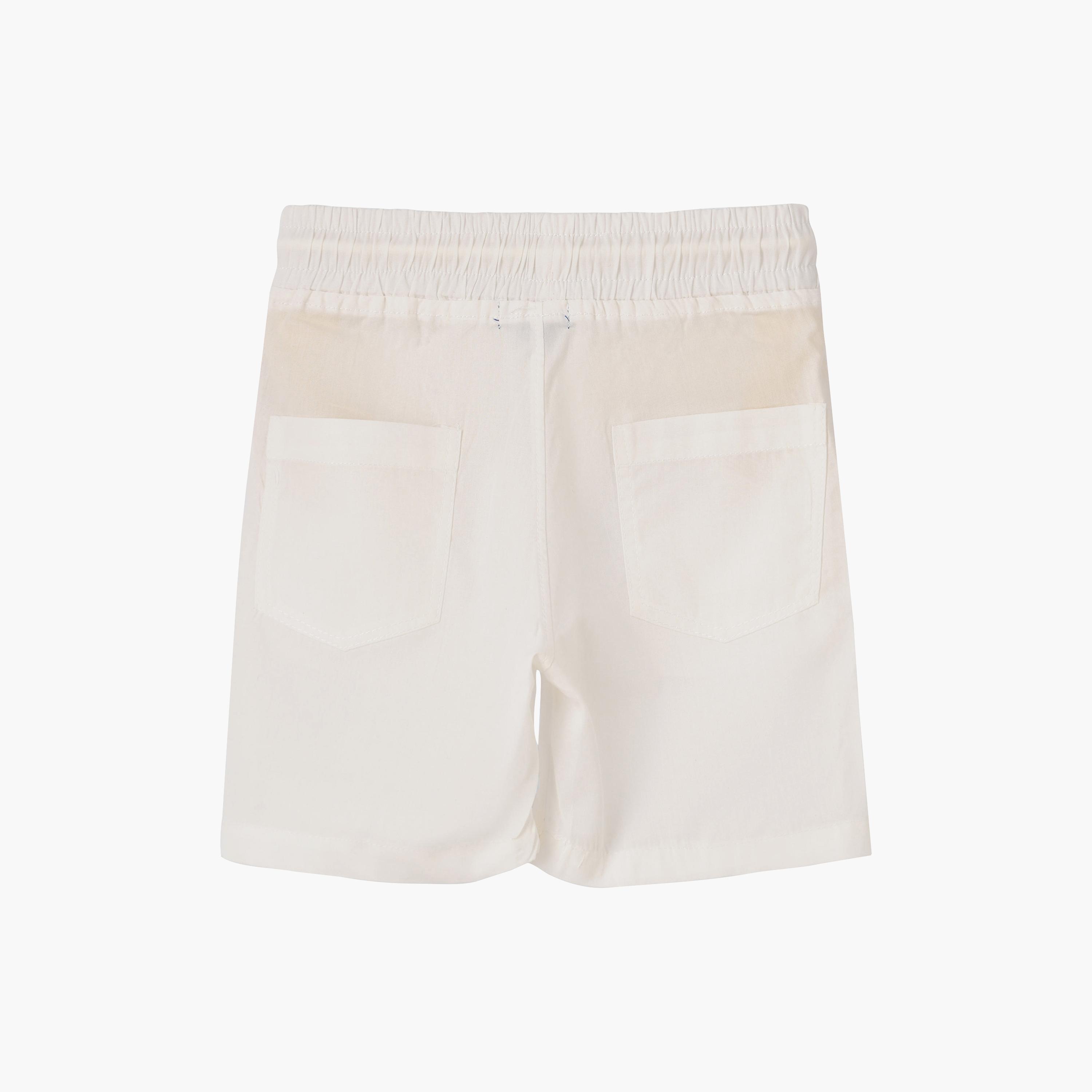 UniqKidz Cotton Solid Elasticated Drawstring Woven Shorts-boys-clothing-bottoms-shorts-image-2