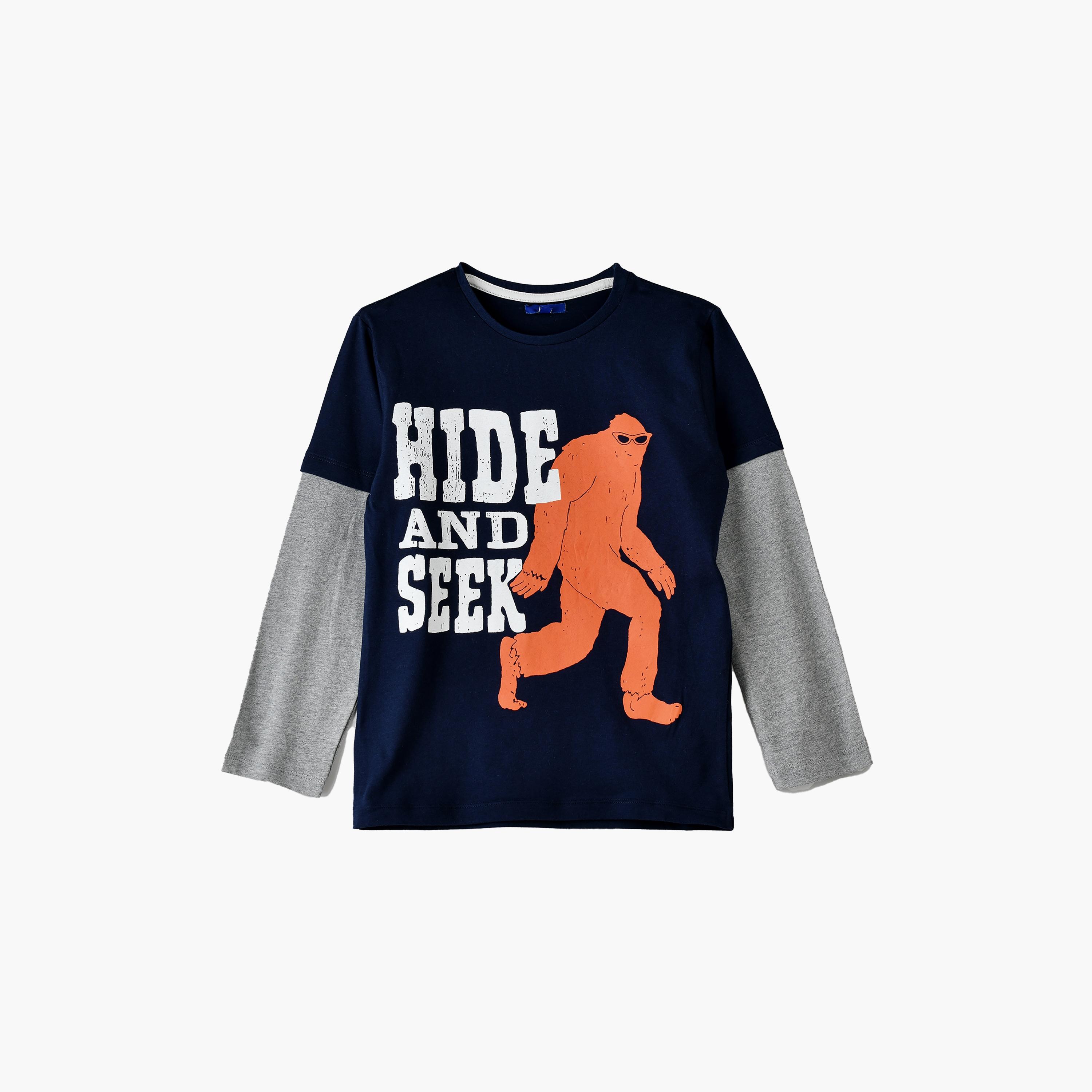 تي شيرت مطبوع بأكمام طويلة من يونيك كيدز-boys-clothing-tshirtsandpolos-image-1