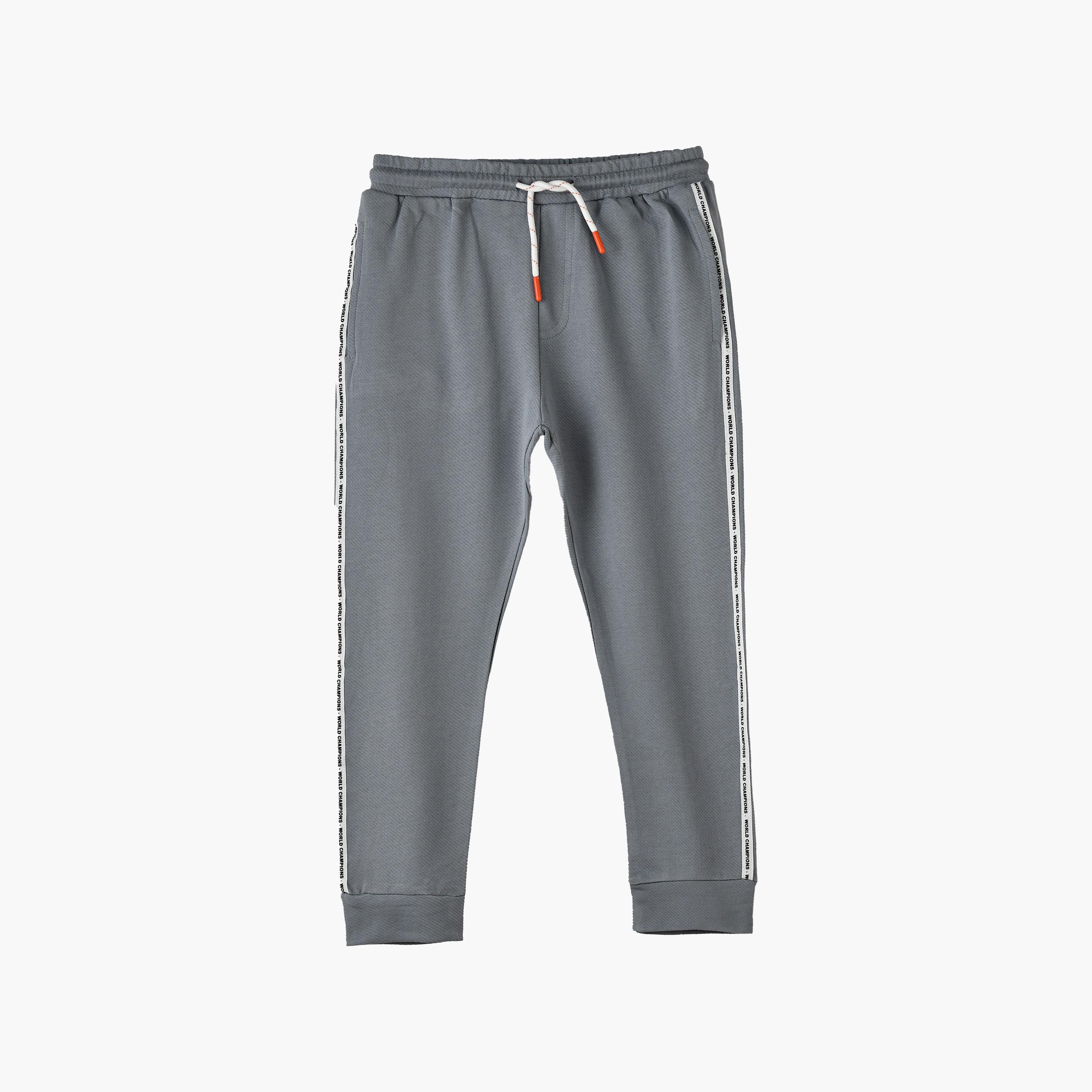 بنطال ركض مطاطي سادة من يونيك كيدز-boys-clothing-bottoms-joggersandtrackpants-image-1