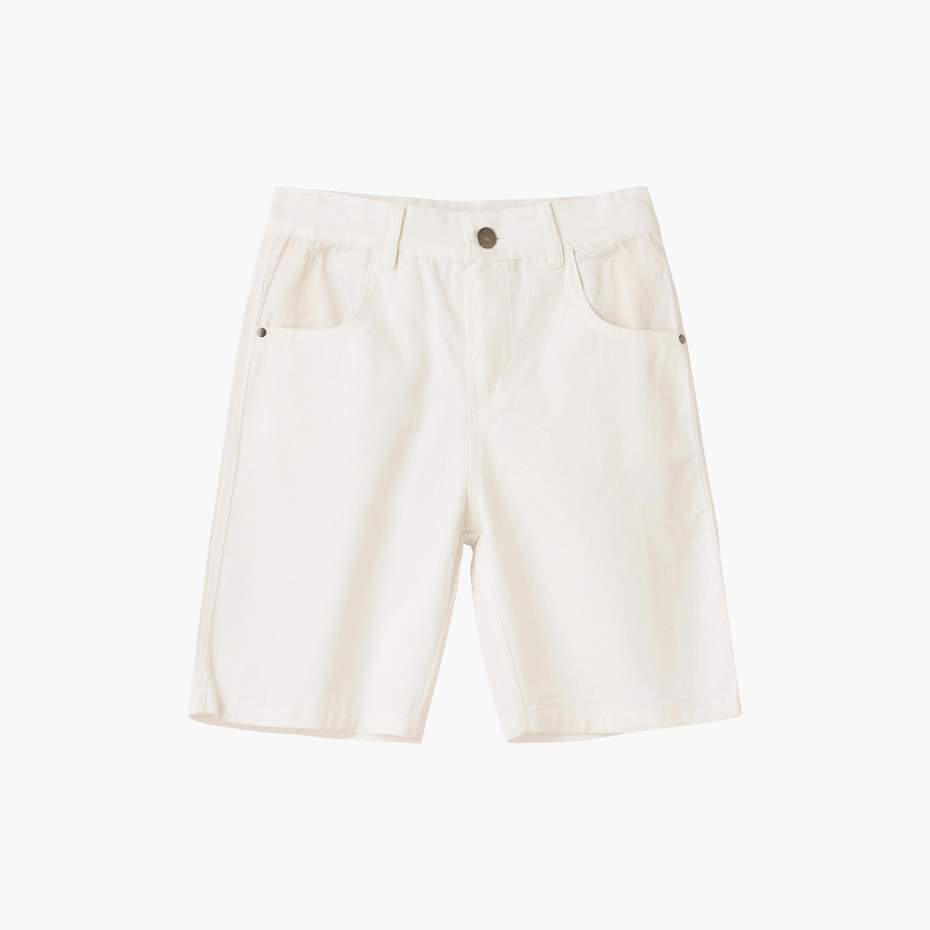 UniqKidz Cotton Solid Buttoned Woven Shorts-boys-clothing-bottoms-shorts-image-1