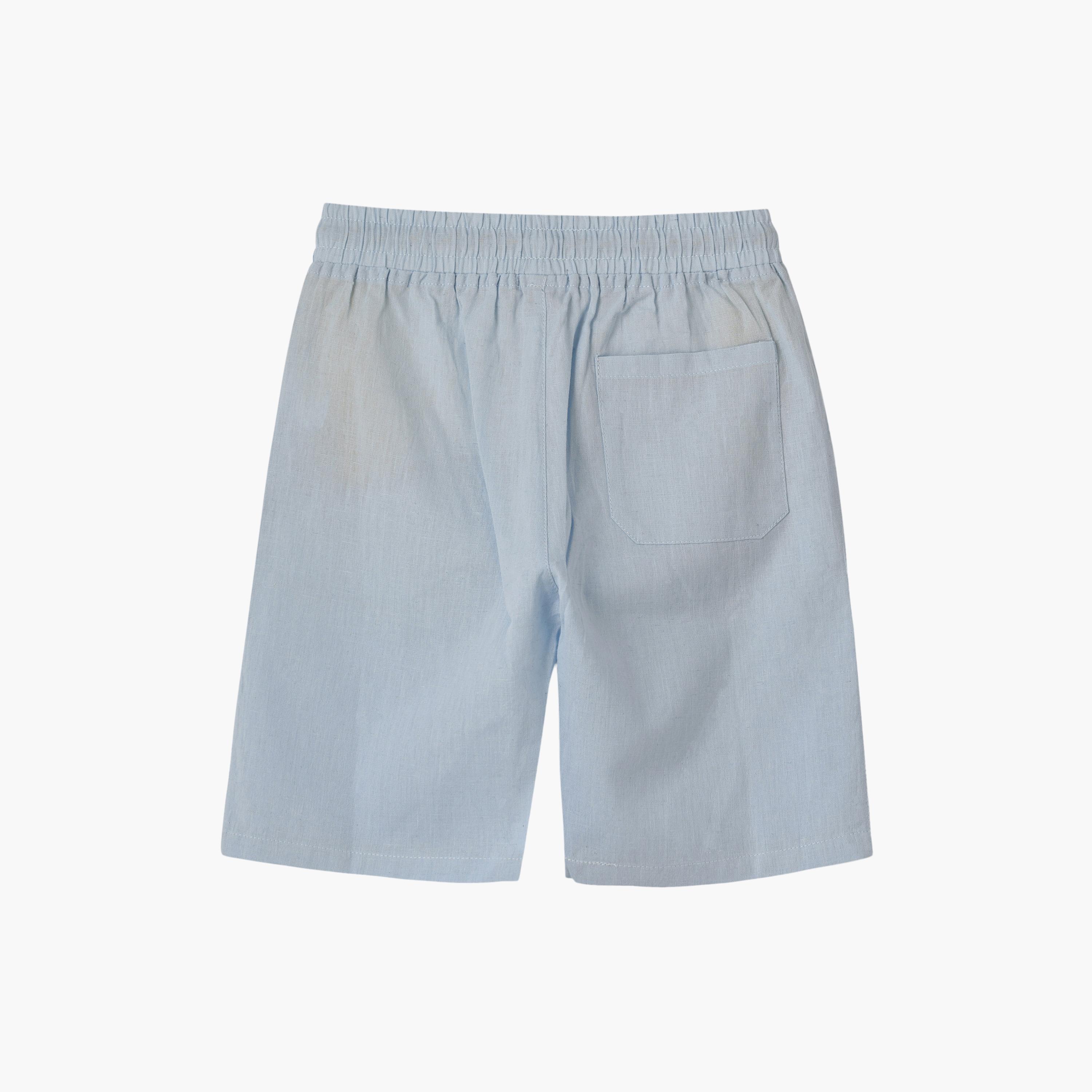 UniqKidz Cotton Solid Elasticated Drawstring Woven Shorts-boys-clothing-bottoms-shorts-image-2