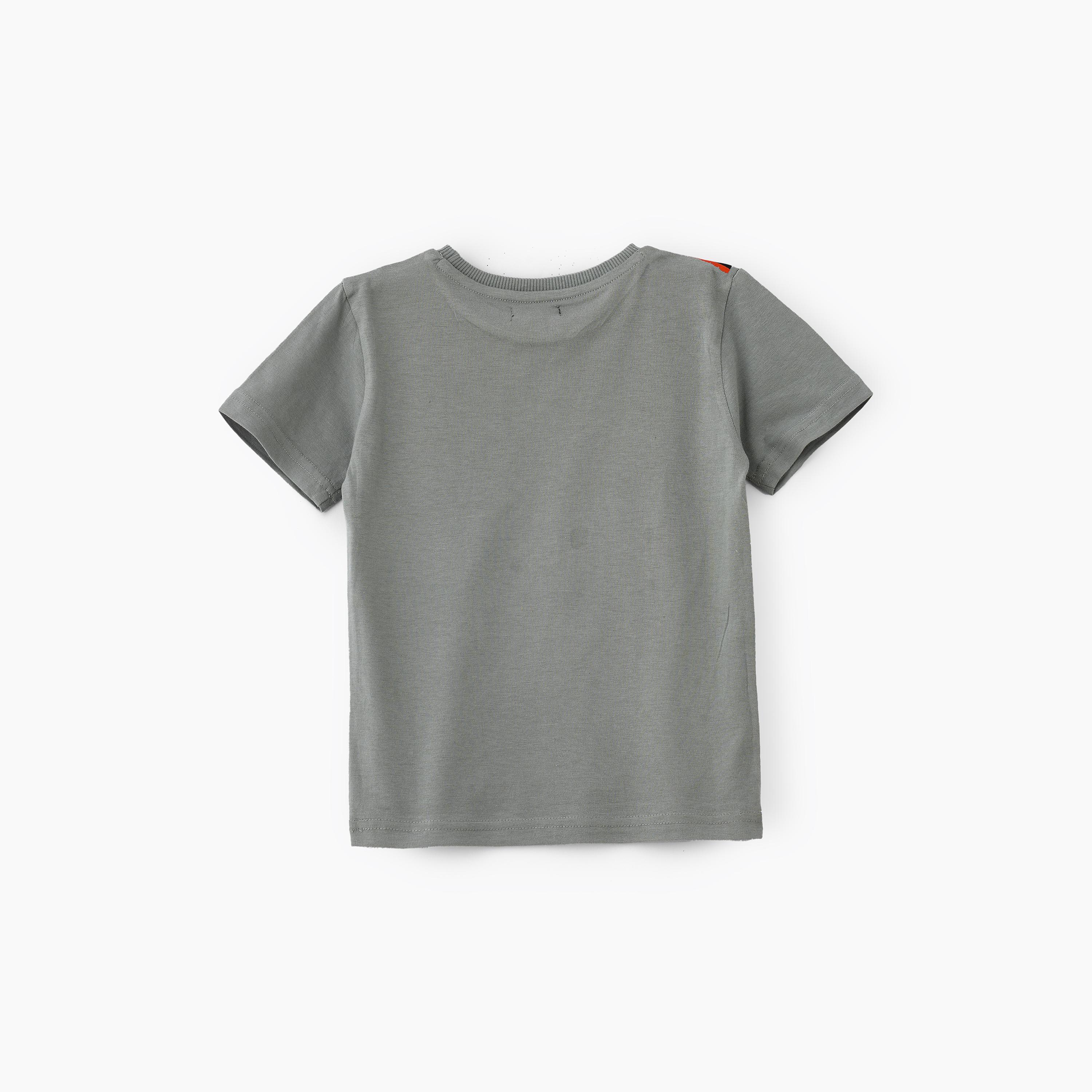 UniqKidz Playful Tiger Printed Short Sleeves T-Shirt-boys-clothing-tshirtsandpolos-image-2