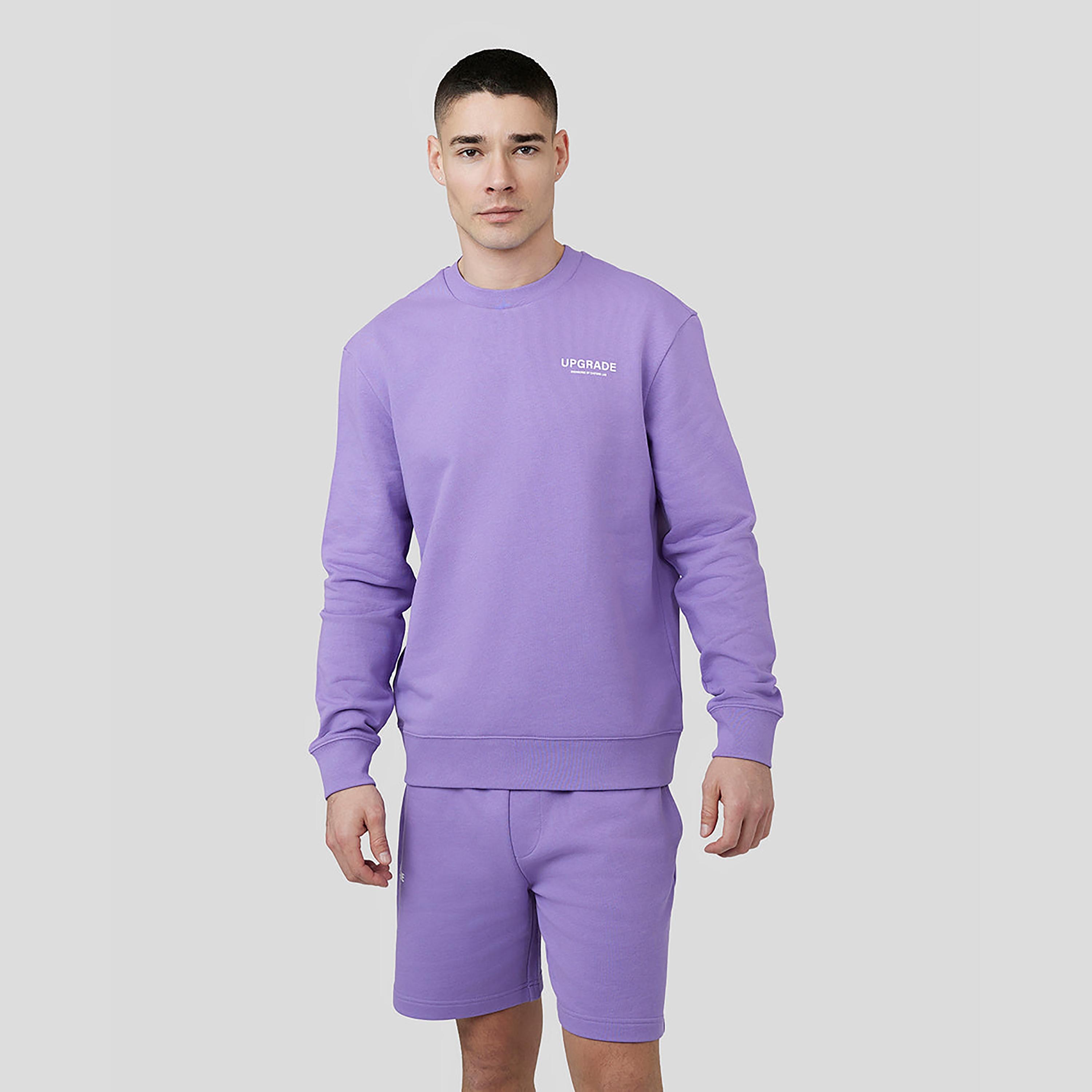 سترة كاستوري للرجال ذات ياقة مستديرة بأكمام طويلة ترقية - بنفسجي مغبر-men-clothing-sportswearandactivewear-hoodiesandsweatshirts-image-1