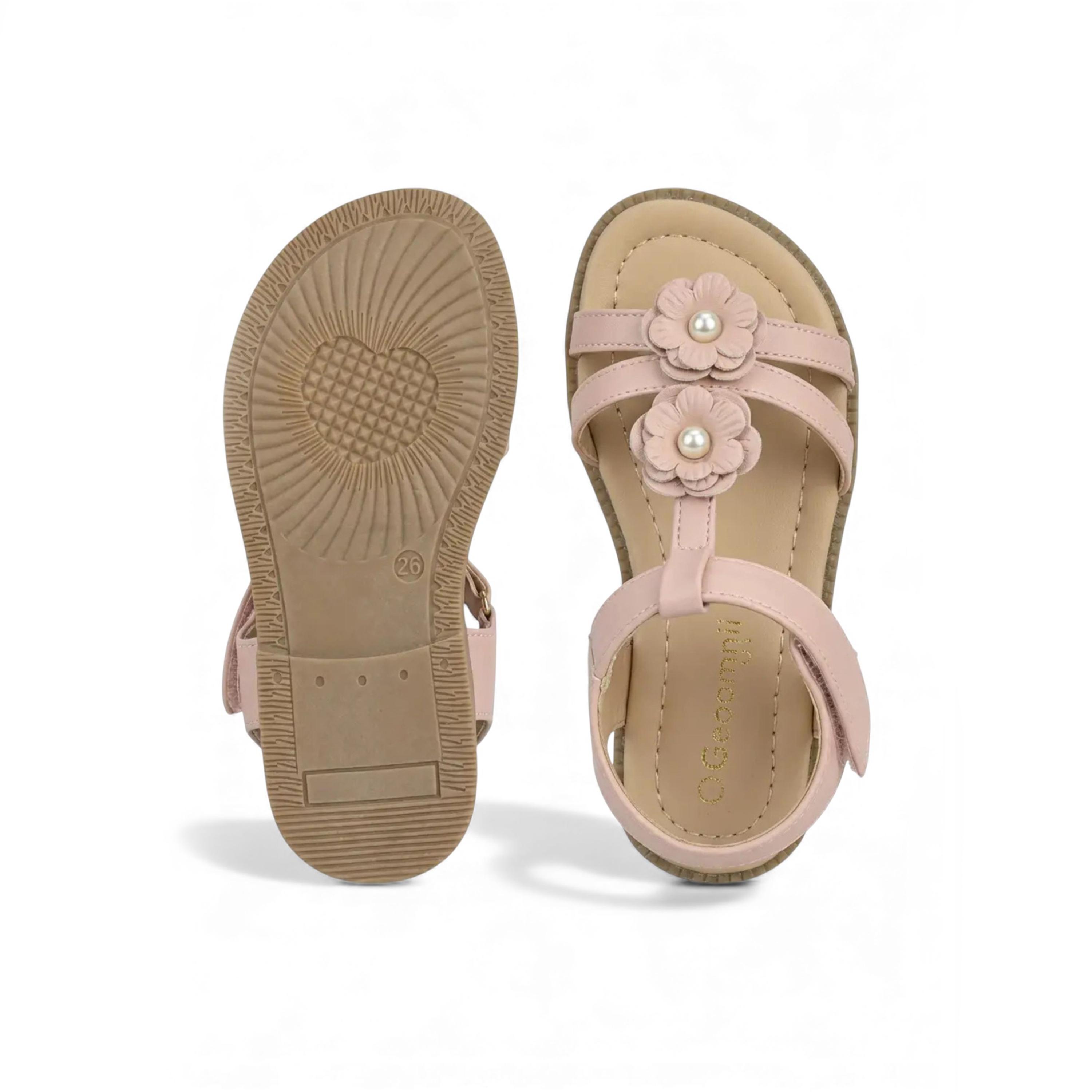 Geoomnii Girls Hook & Loop Scearlette Strap Sandals | CUTE-114-PINK-girls-shoes-sandals-image-3