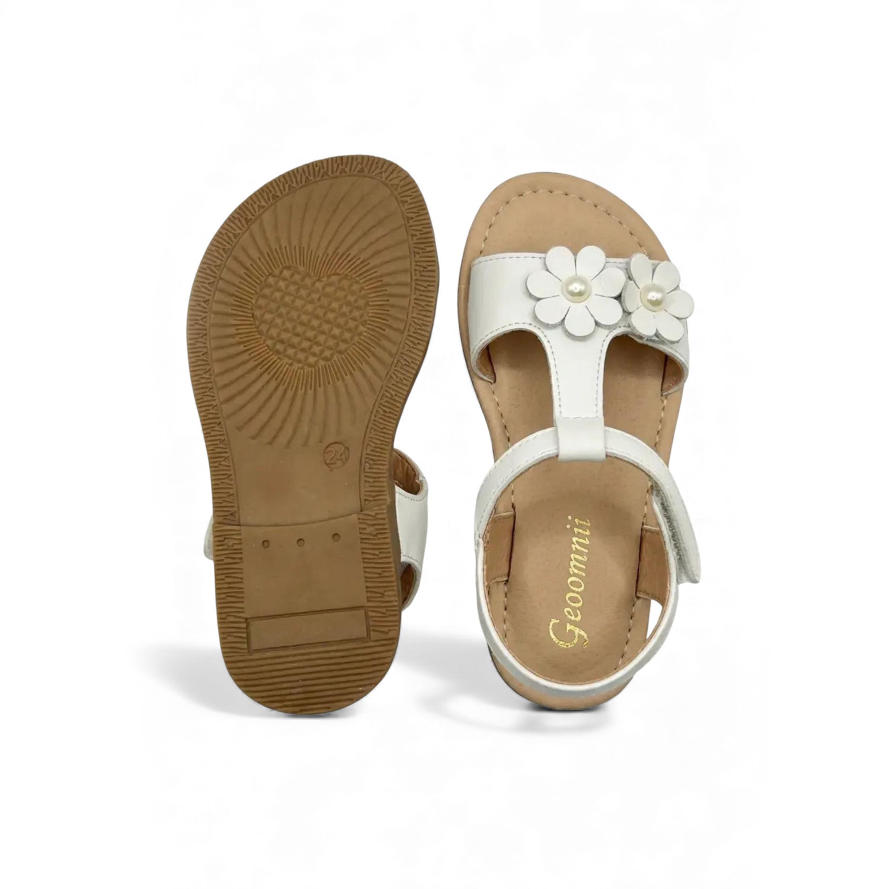 Geoomnii Girls Hook & Loop Seamirea Strap Sandals | CUTE-114-WHITE-girls-shoes-sandals-image-3