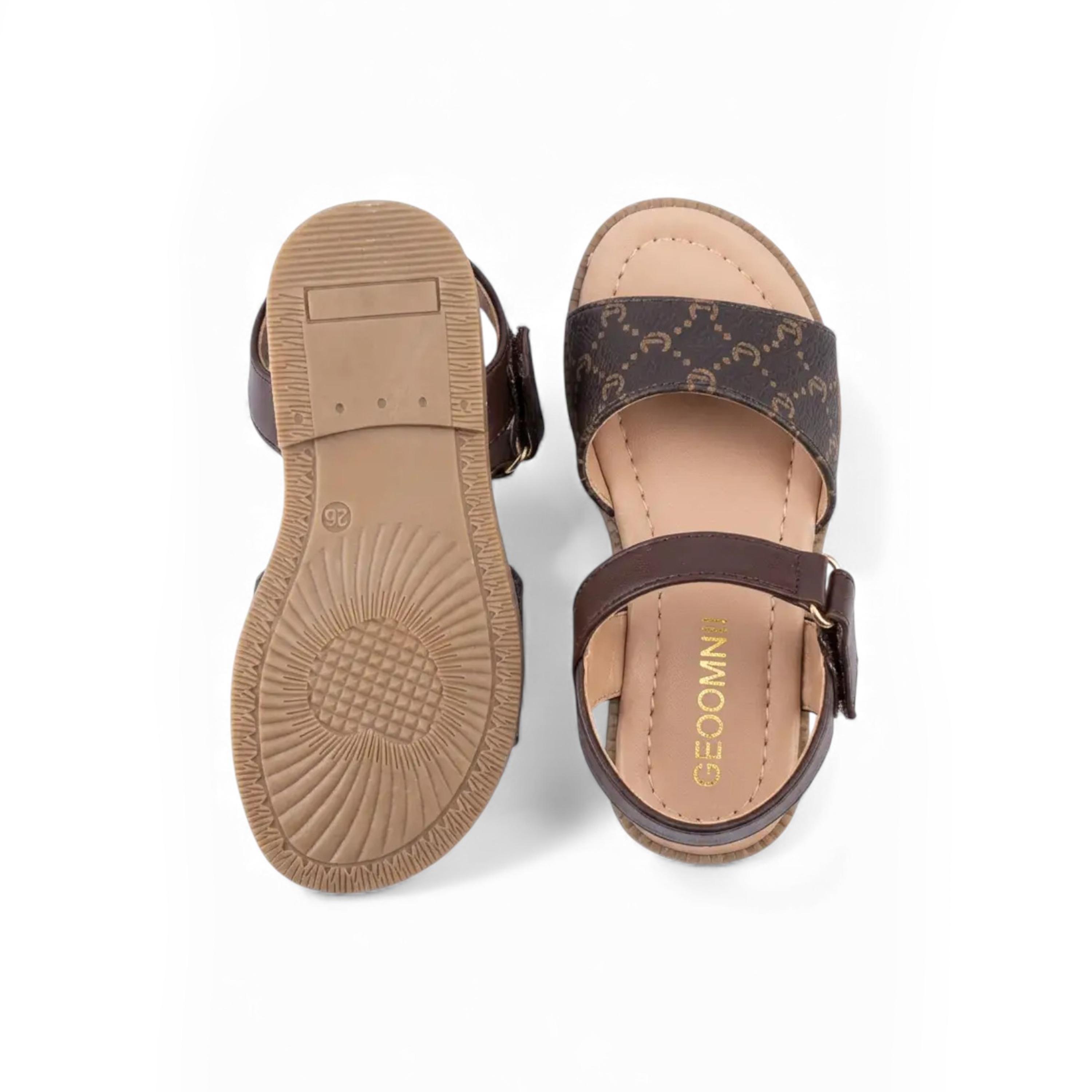 Geoomnii Girls Hook & Loop Sandra Strap Sandals | CUTE-204-BEIGE-girls-shoes-sandals-image-3