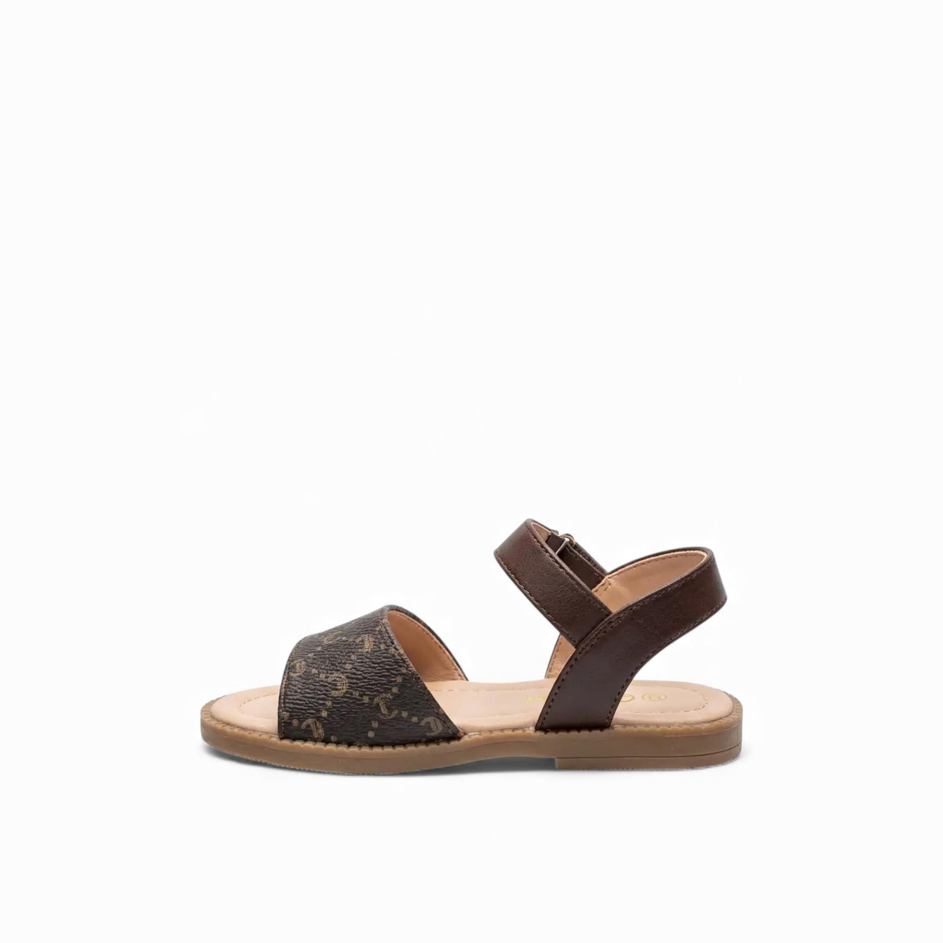 Geoomnii Girls Hook & Loop Sandra Strap Sandals | CUTE-204-BEIGE-girls-shoes-sandals-image-4