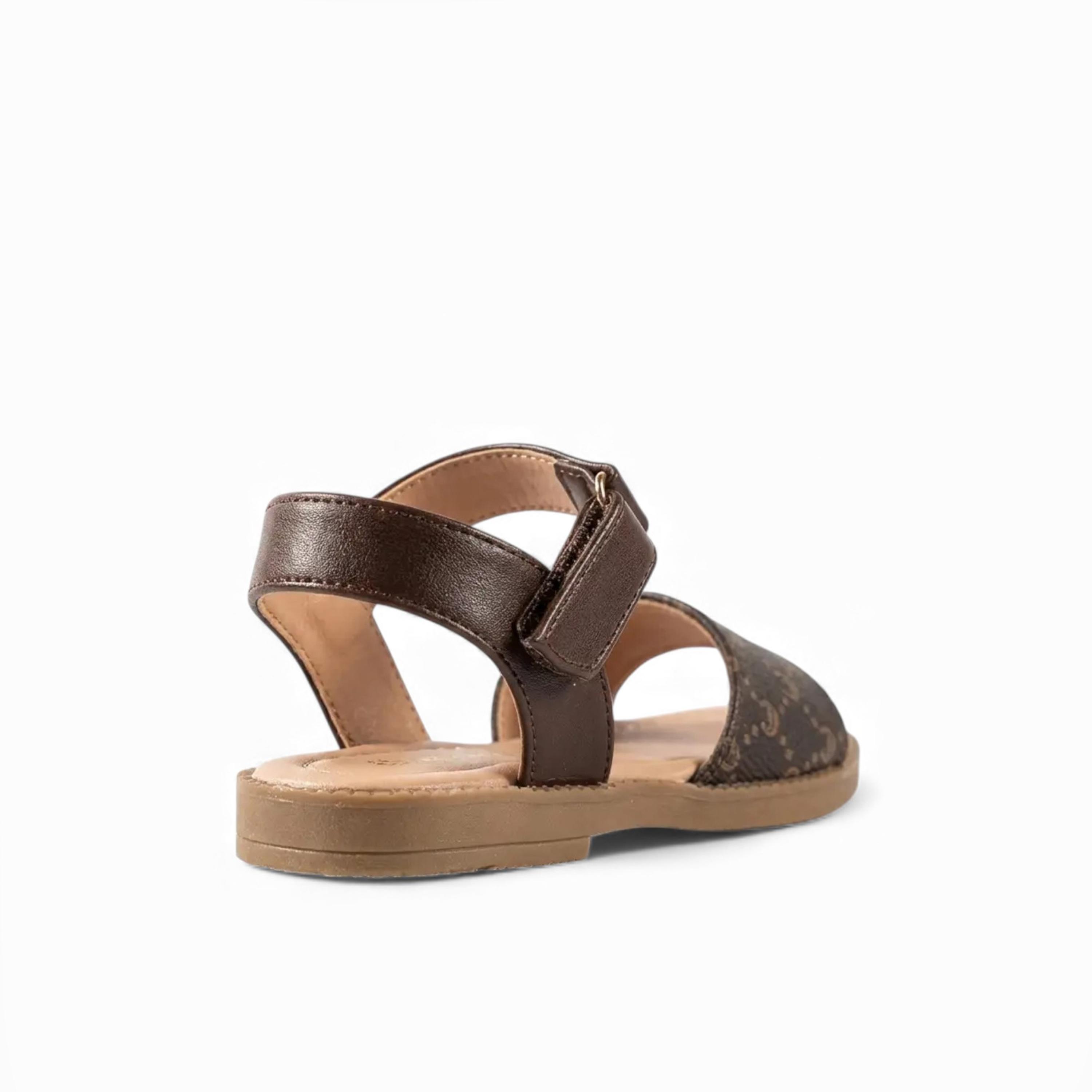 Geoomnii Girls Hook & Loop Sandra Strap Sandals | CUTE-204-BEIGE-girls-shoes-sandals-image-5