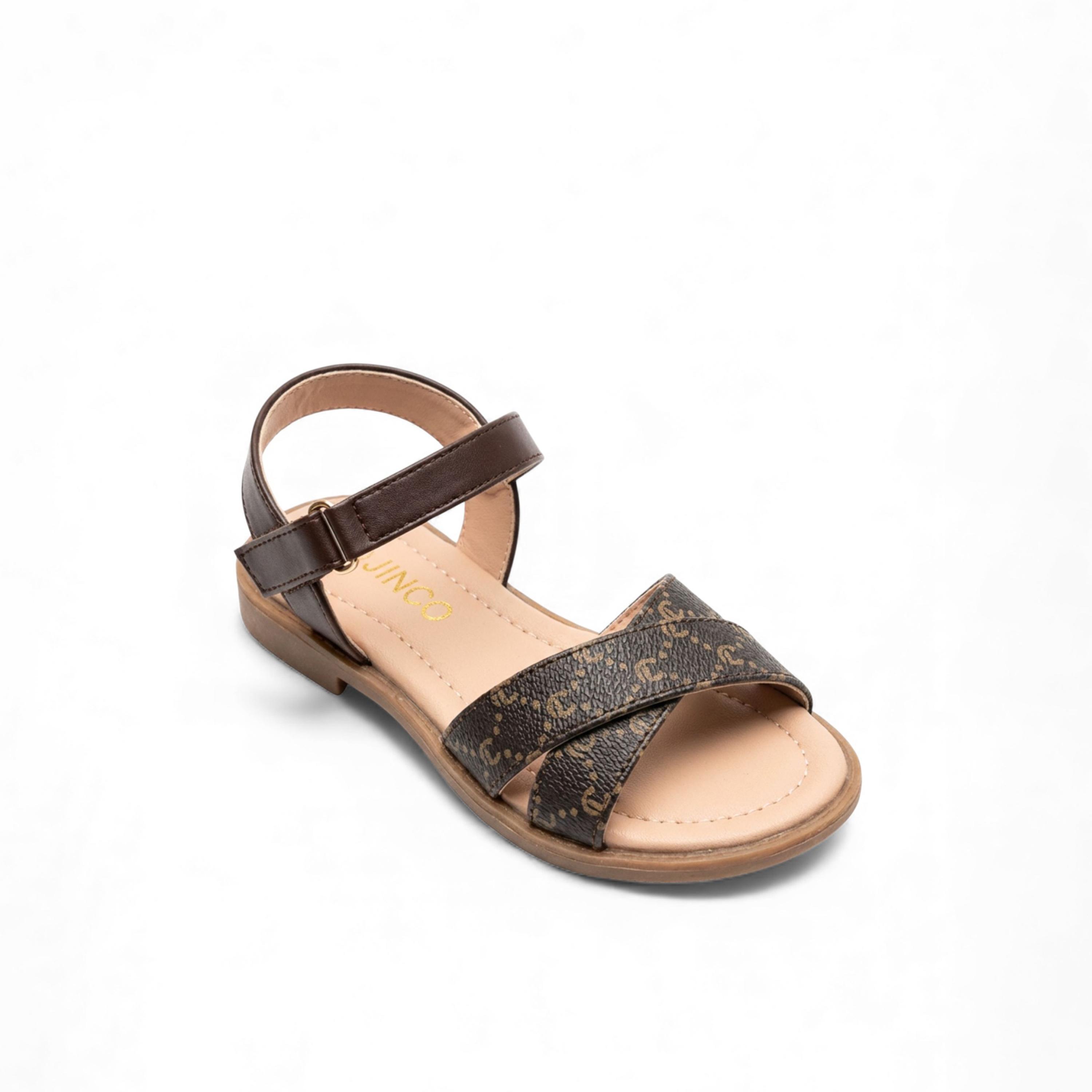 جيومني - صندل ساندي بإبزيم وحزام للبنات | CUTE-204-BROWN-girls-shoes-sandals-image-1
