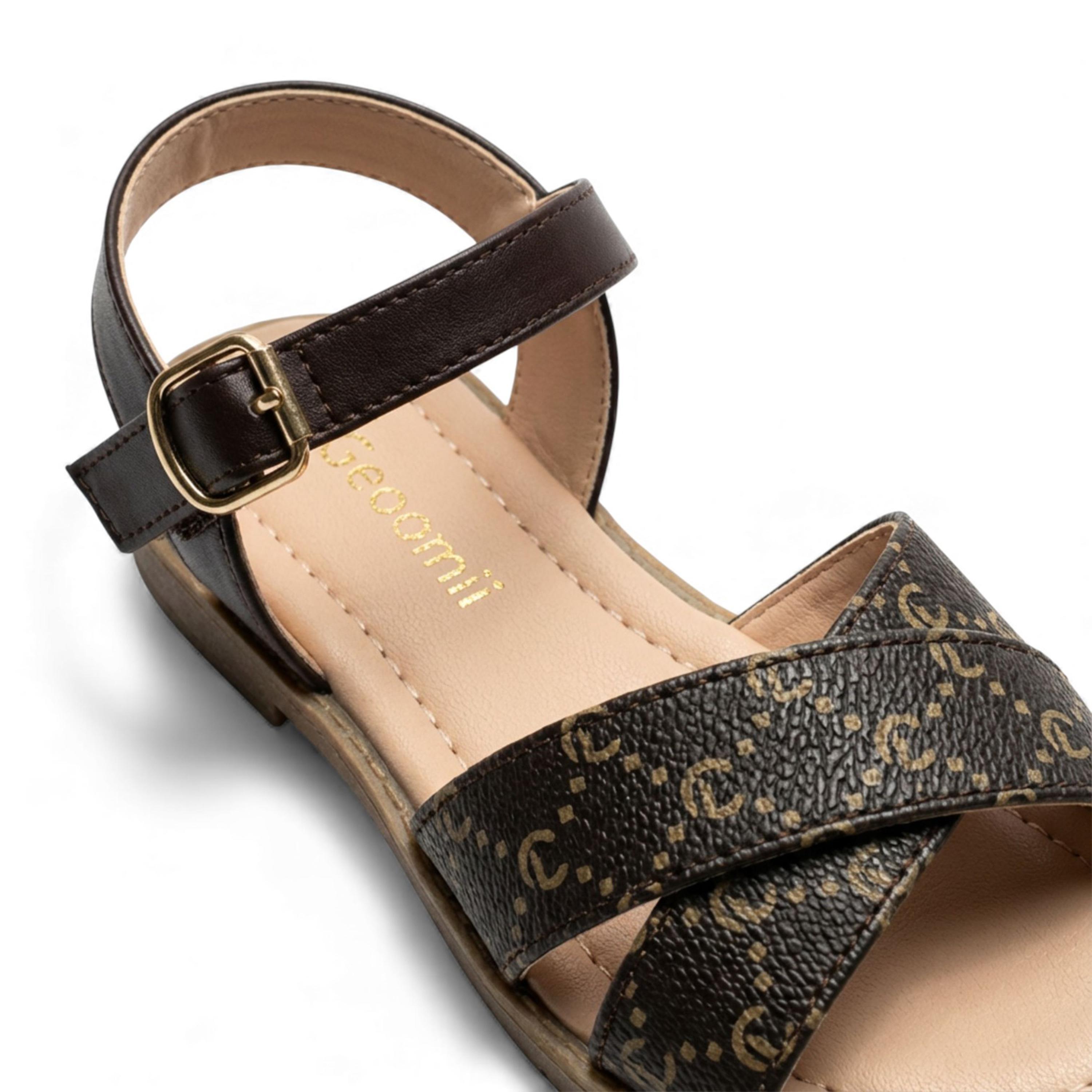 جيومني - صندل ساندي بإبزيم وحزام للبنات | CUTE-204-BROWN-girls-shoes-sandals-image-2