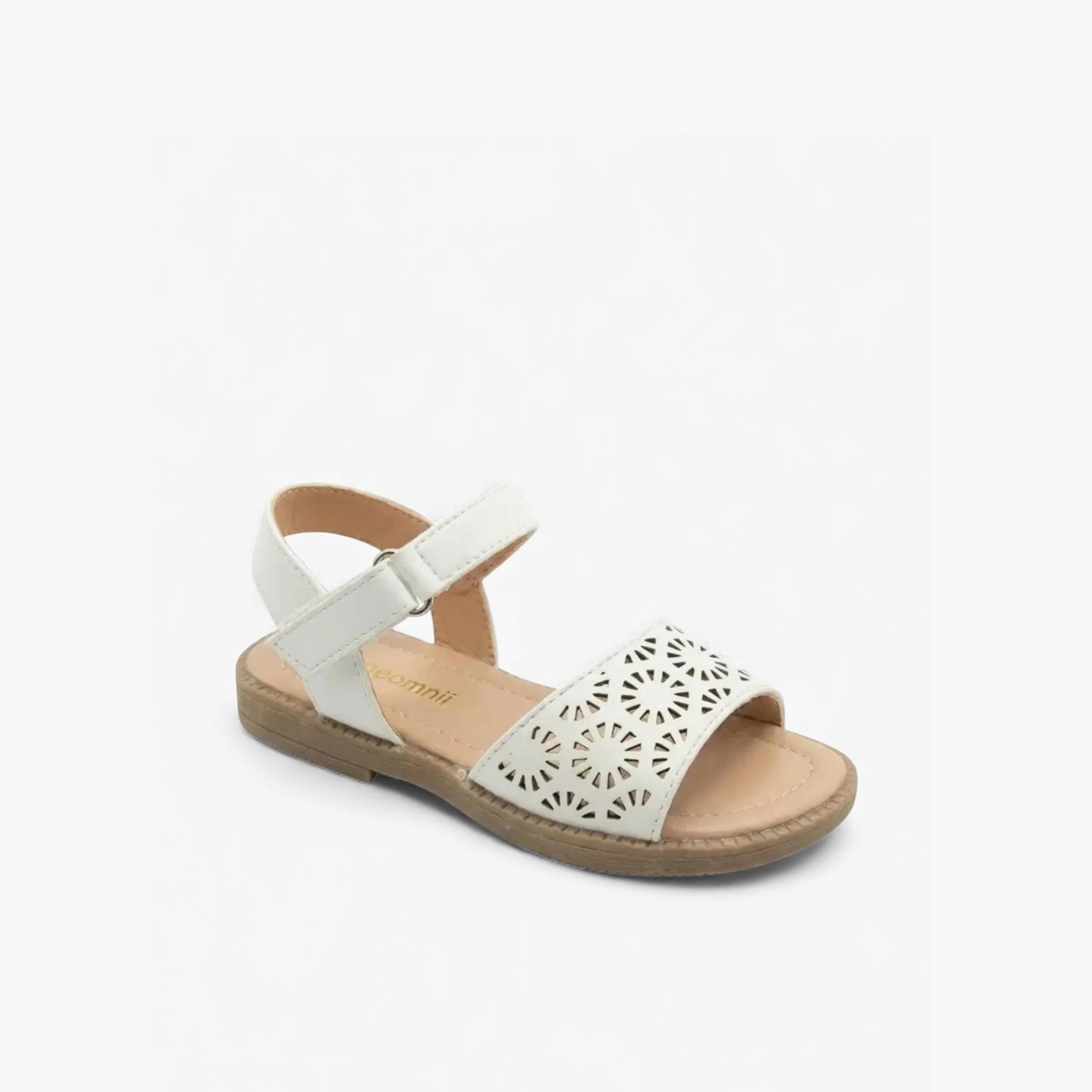 Geoomnii Girls Hook & Loop Eaieleen Strap Sandals | CUTE-207-WHITE-girls-shoes-sandals-image-1