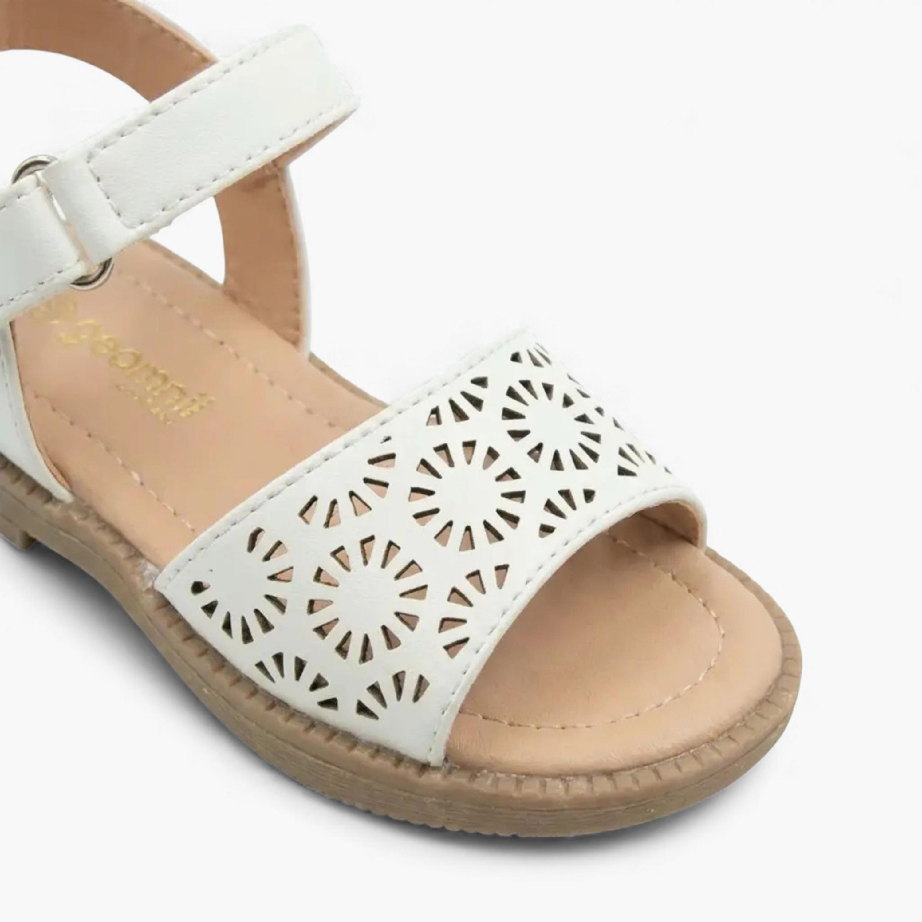 Geoomnii Girls Hook & Loop Eaieleen Strap Sandals | CUTE-207-WHITE-girls-shoes-sandals-image-2