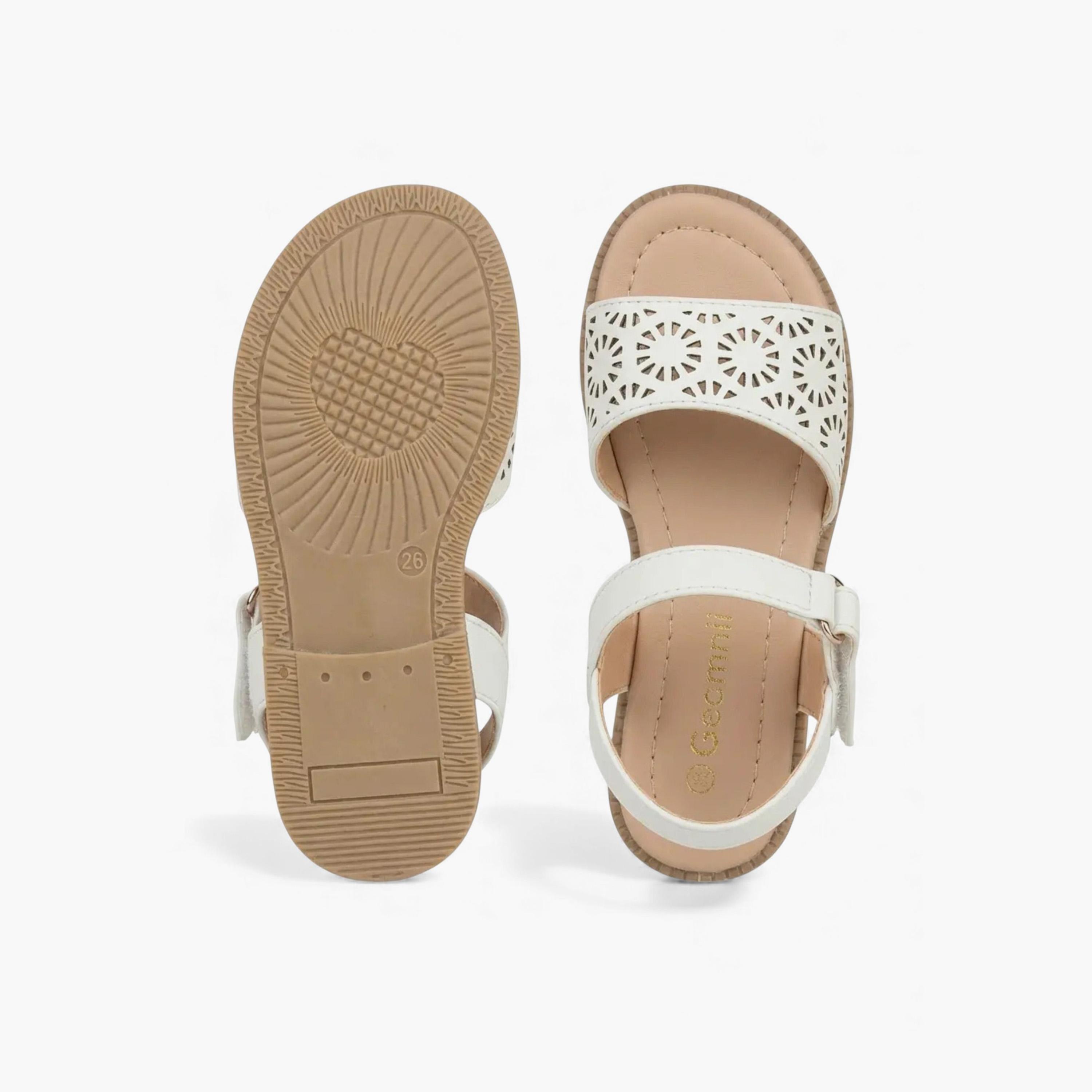 Geoomnii Girls Hook & Loop Eaieleen Strap Sandals | CUTE-207-WHITE-girls-shoes-sandals-image-3