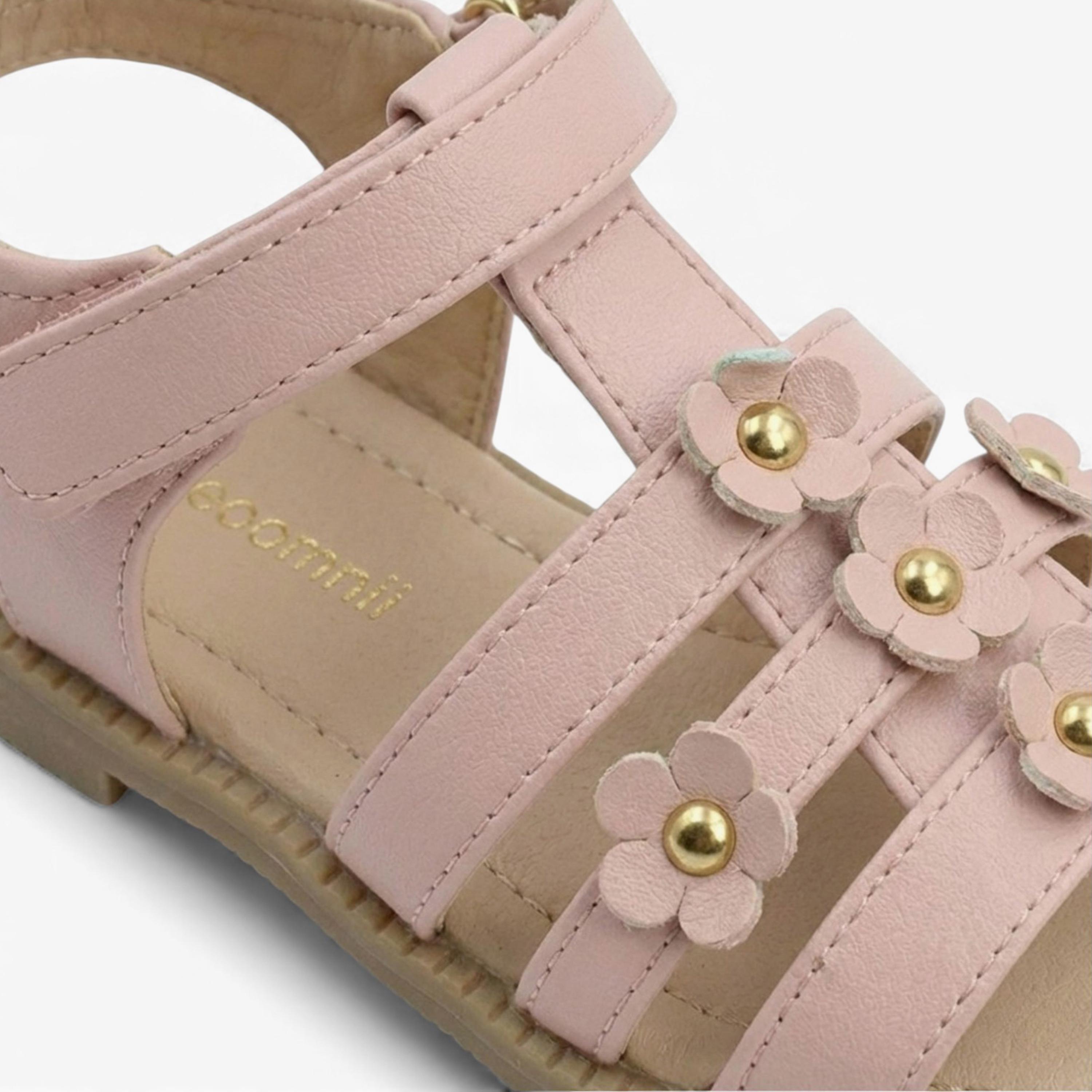 Geoomnii Girls Hook & Loop Britteanie Strap Sandals | CUTE-6-PINK-girls-shoes-sandals-image-2