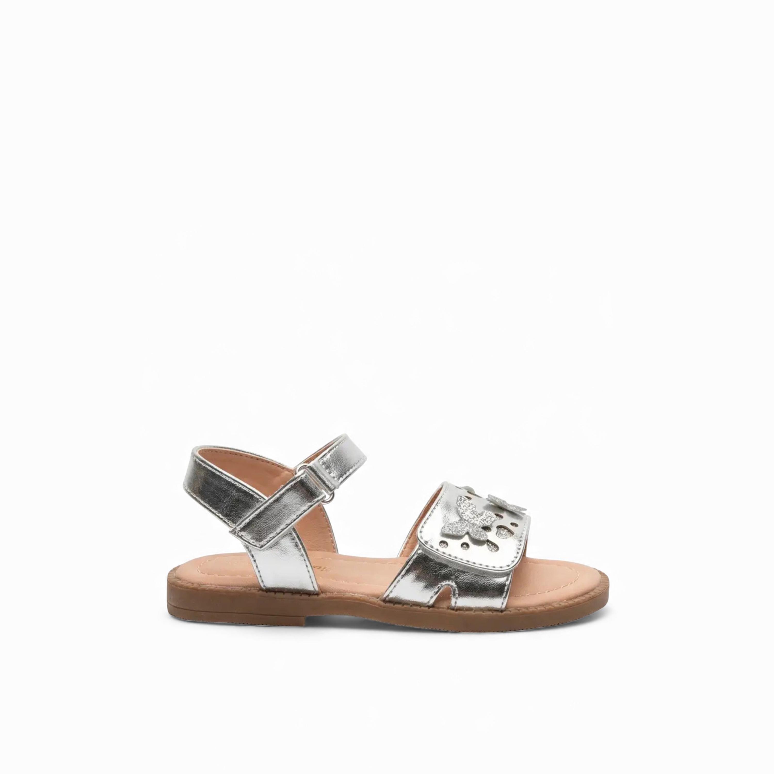 Geoomnii Girls Hook & Loop Sheila Strap Sandals | CUTE-D7-SILVER-girls-shoes-sandals-image-4
