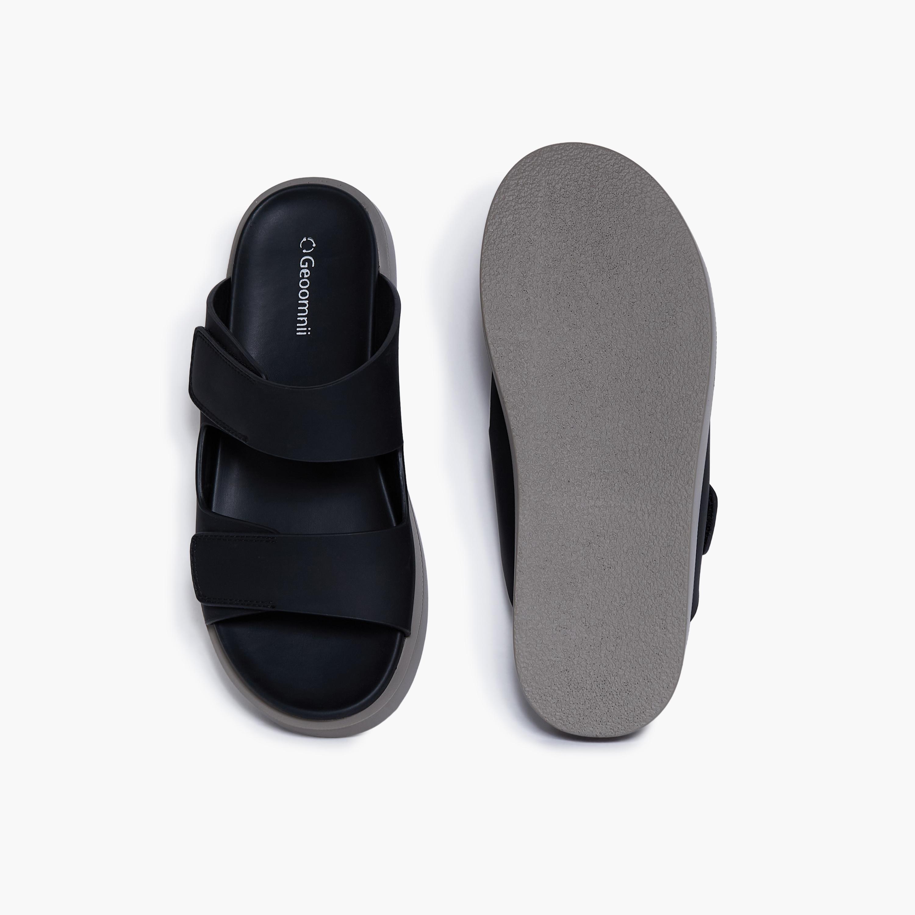 Geoomnii Men's Slip-On Hugo Slide Sandals | D-433-BLACK-men-shoes-sandals-image-3