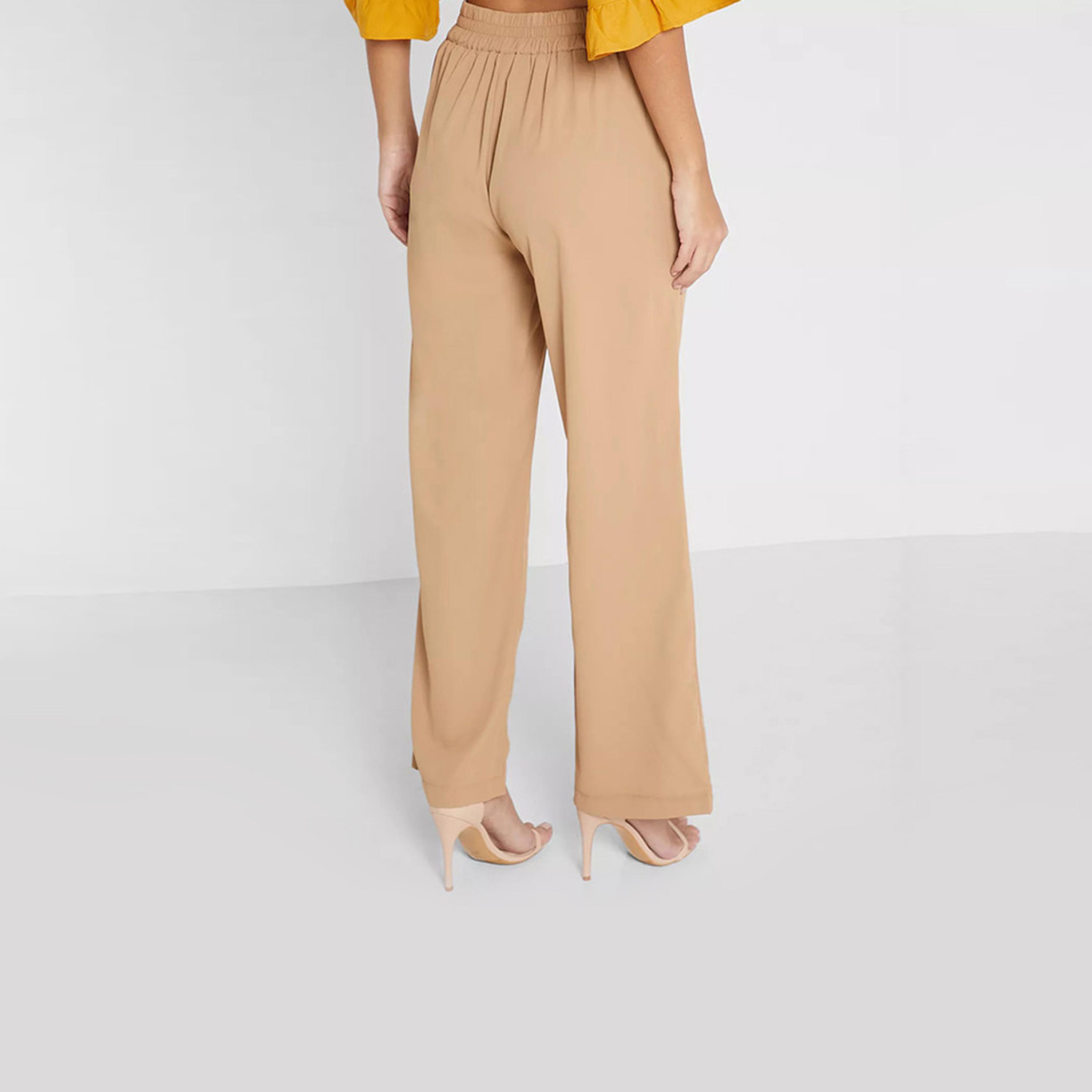 ترورز من ليتل ميستريس سادة بحزام بمرتفع الارتفاع-women-clothing-bottoms-trousers-image-3