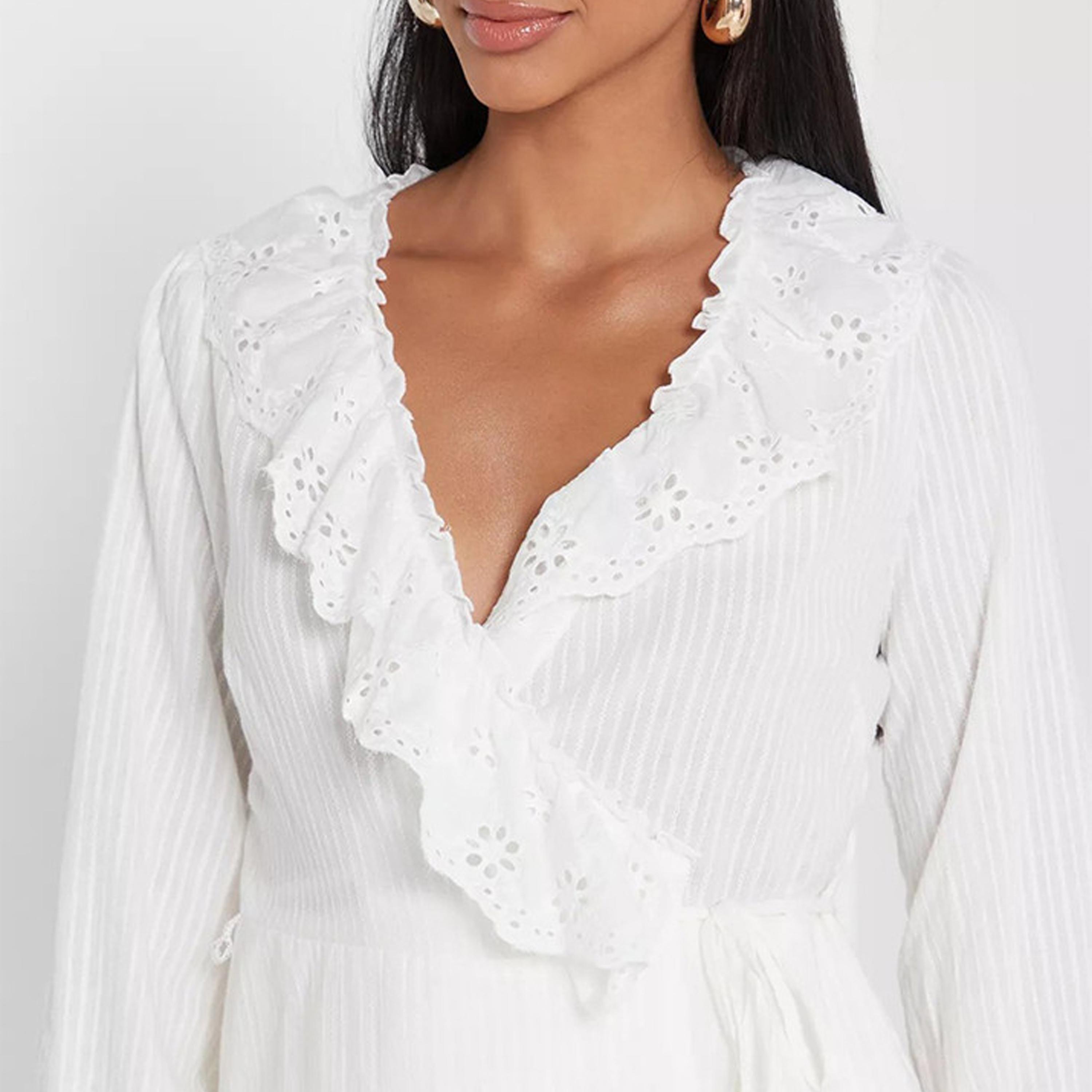 Little Mistress Ruffle V-neck Long Sleeves Wrap Top-women-clothing-shirtsandblouses-blouses-image-2