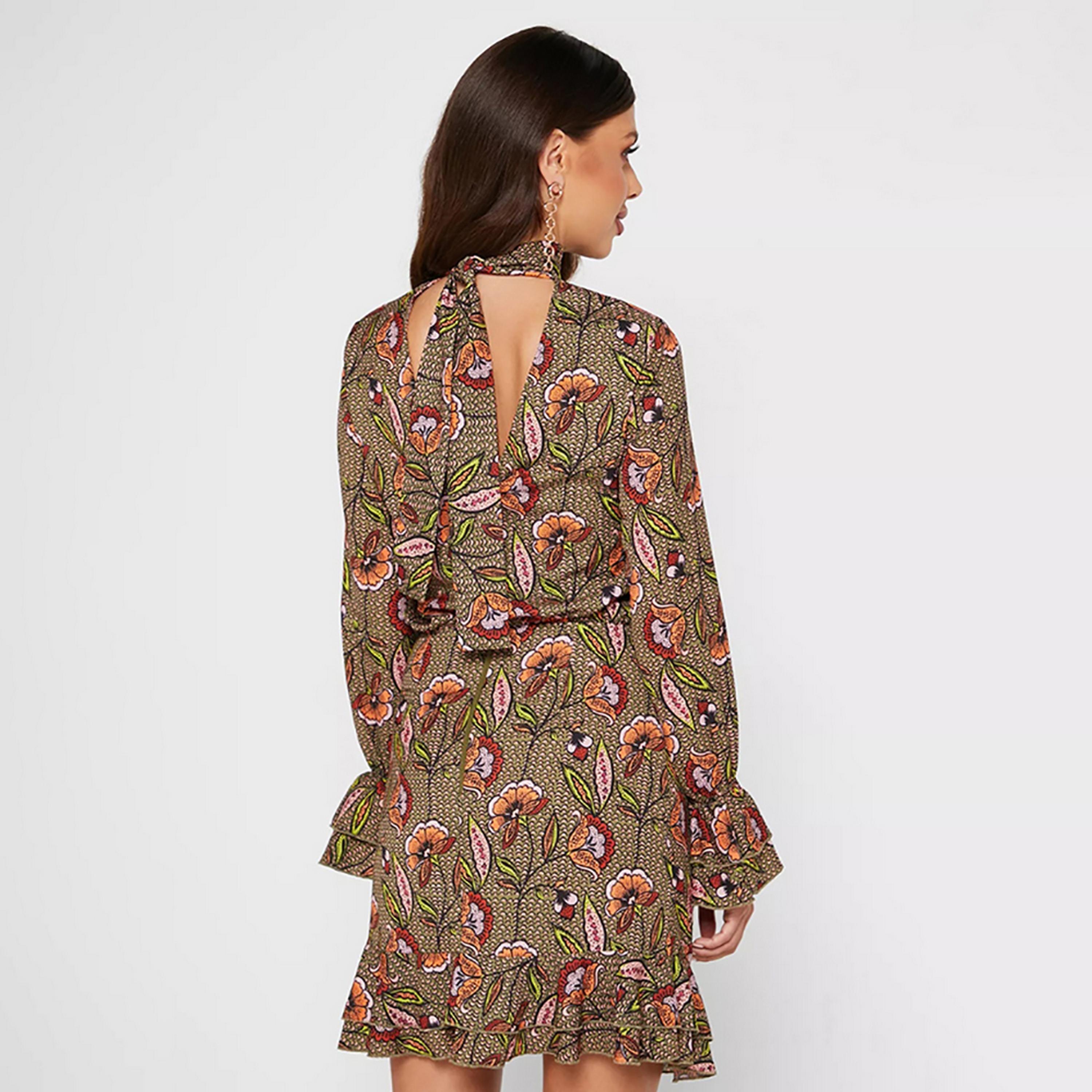 Little Mistress Multicolour Floral Bodycon Mini Women's Dress-women-clothing-dresses-image-3